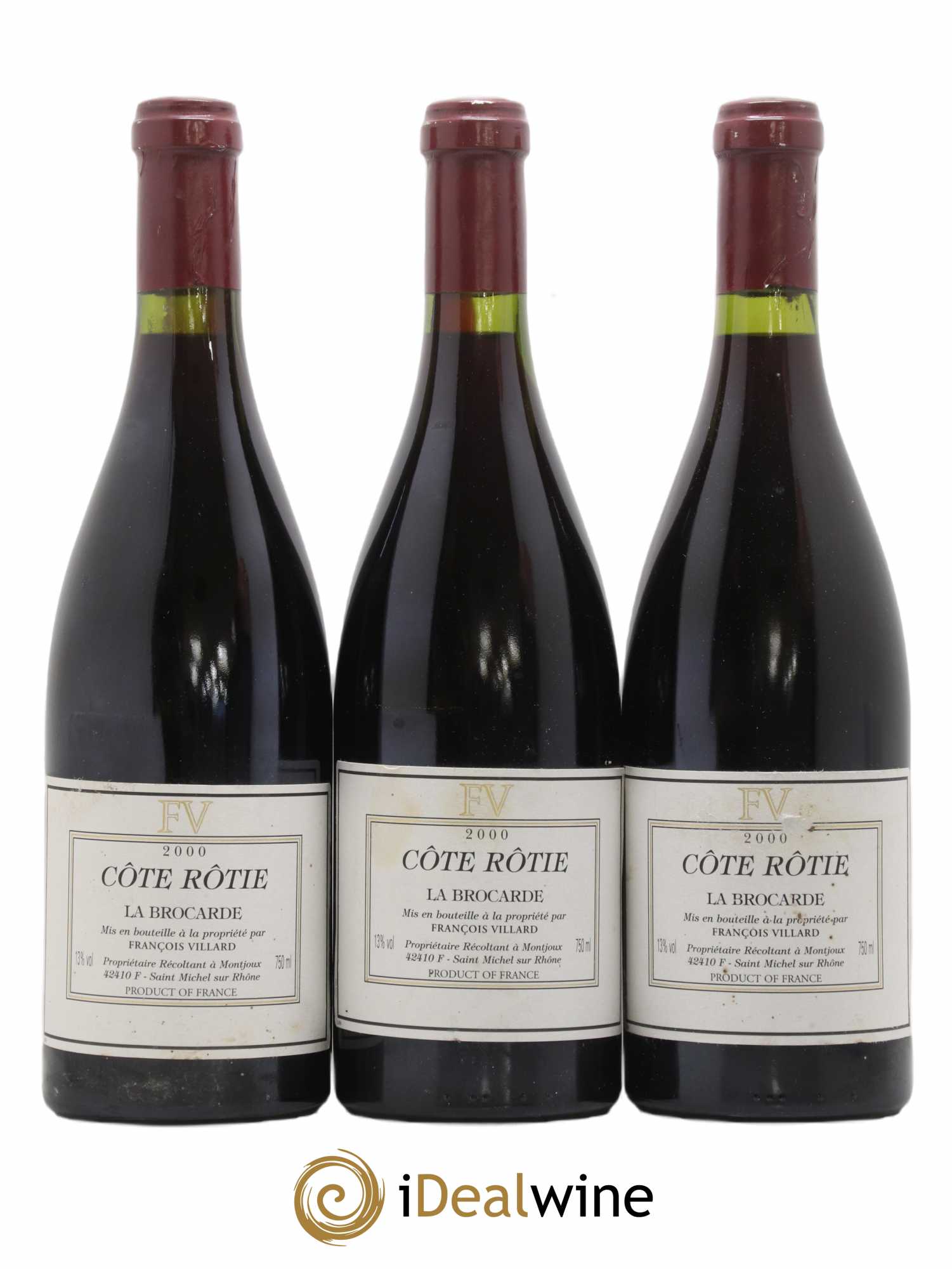Côte-Rôtie La Brocarde François Villard 2000 - Lot de 3 bouteilles - 0