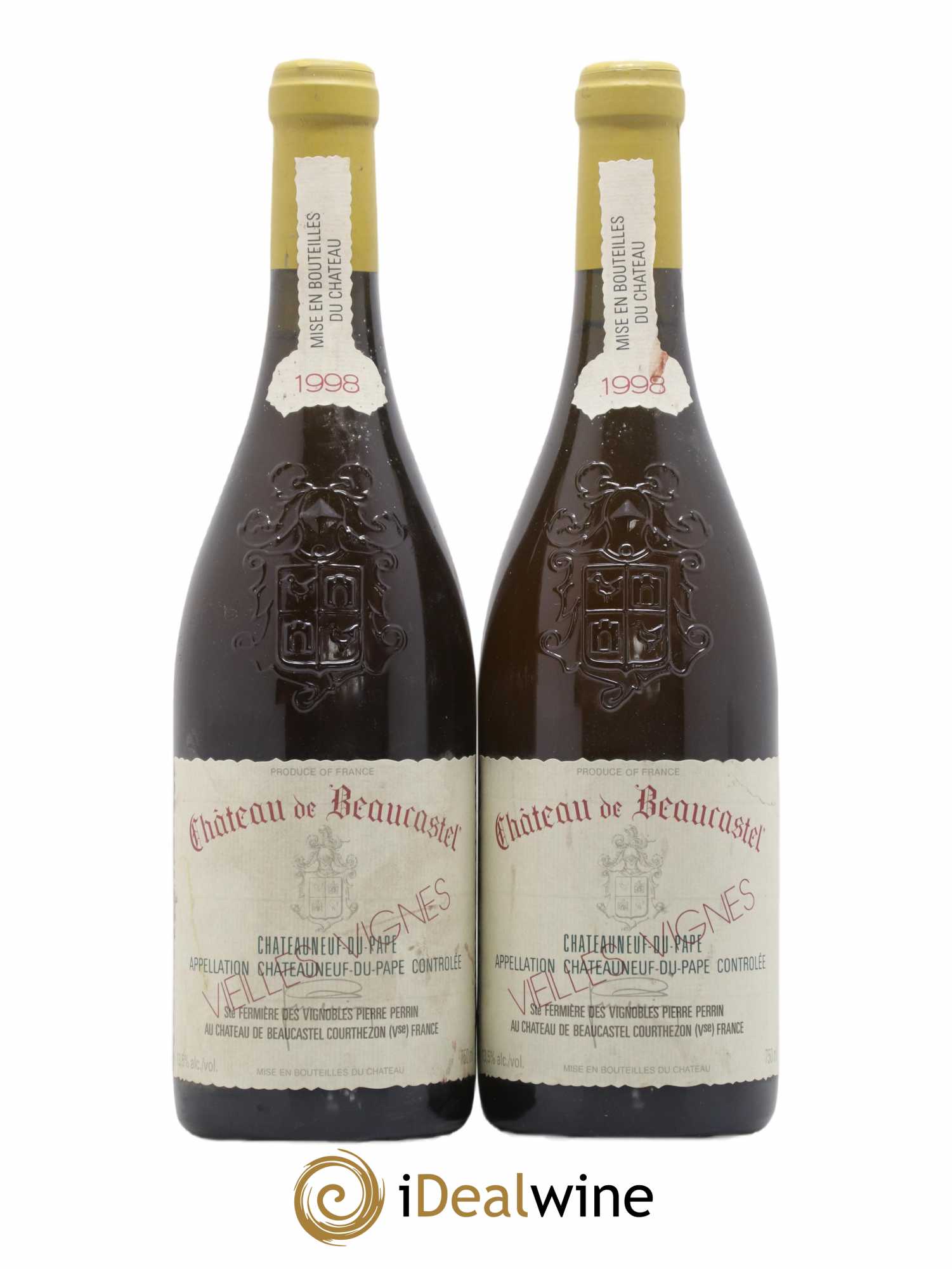Châteauneuf-du-Pape Château de Beaucastel Vieilles vignes Roussanne Famille Perrin 1998 - Lot de 2 bouteilles - 0
