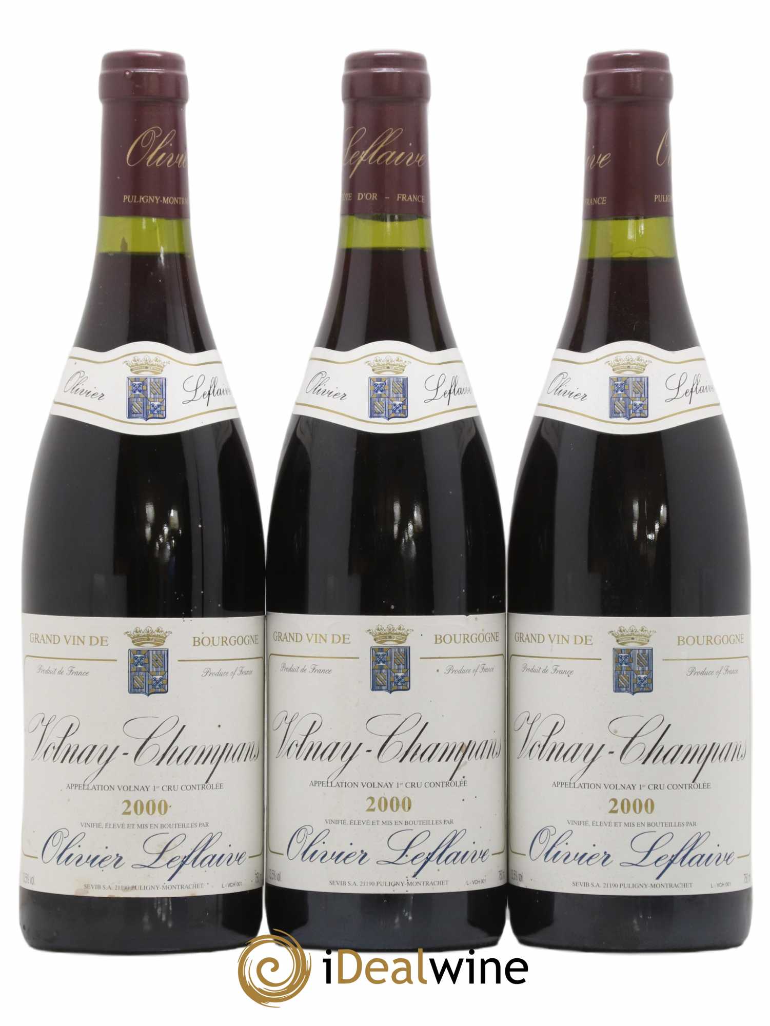Volnay 1er Cru Champans Olivier Leflaive 2000 - Lot de 3 bouteilles - 0
