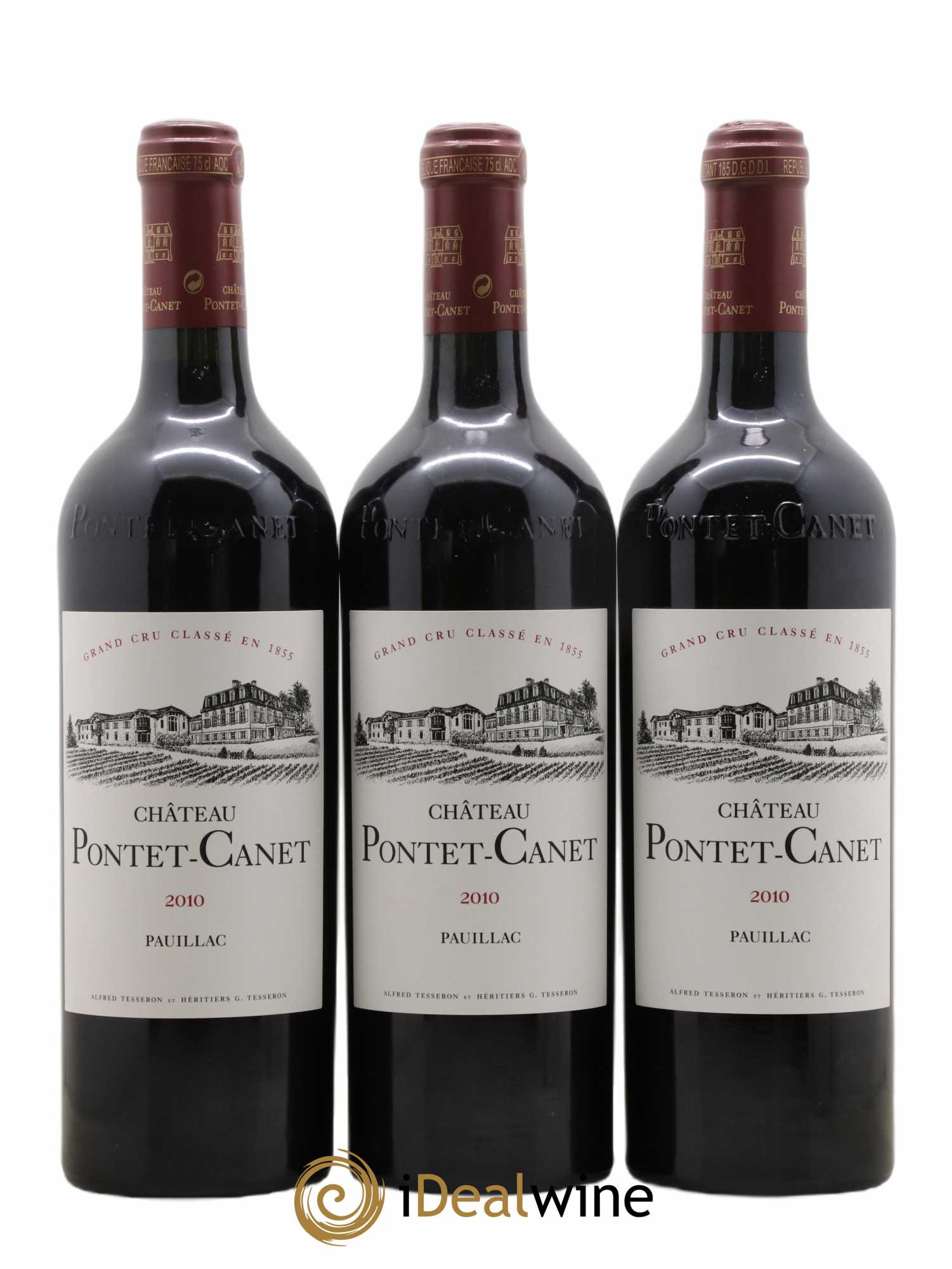 Château Pontet Canet 5ème Grand Cru Classé 2010 - Lot de 3 bouteilles - 0