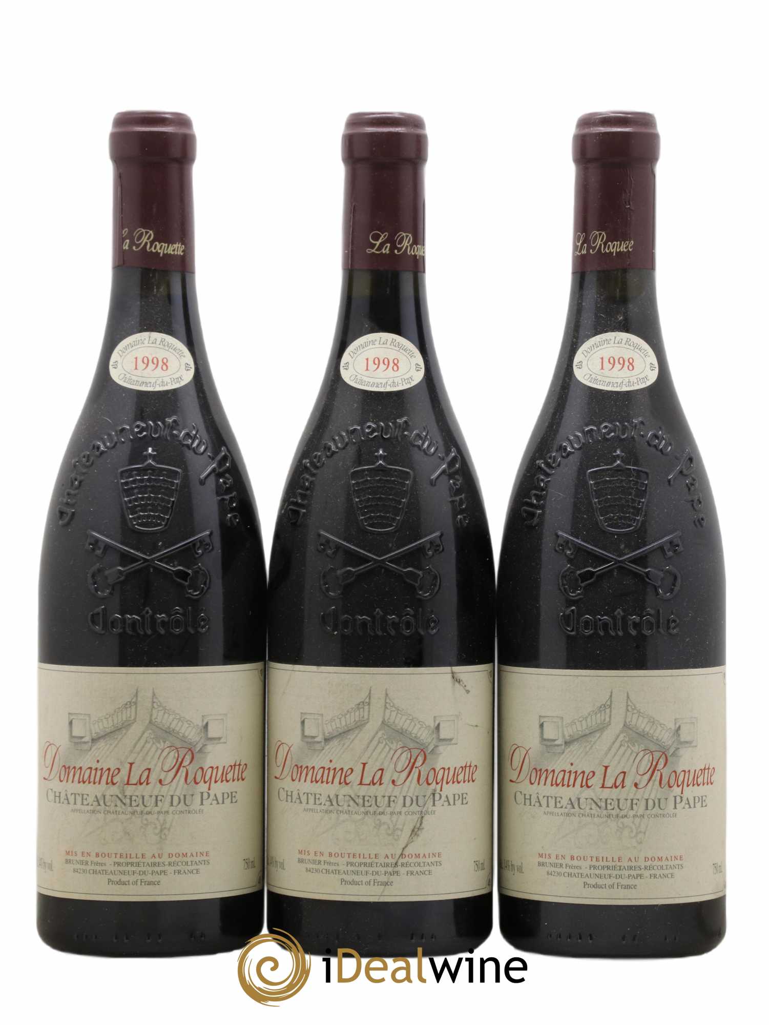 Châteauneuf-du-Pape La Roquète - Anciennement La Roquette (Domaine de) Vignobles Brunier 1998 - Lot of 3 bottles - 0