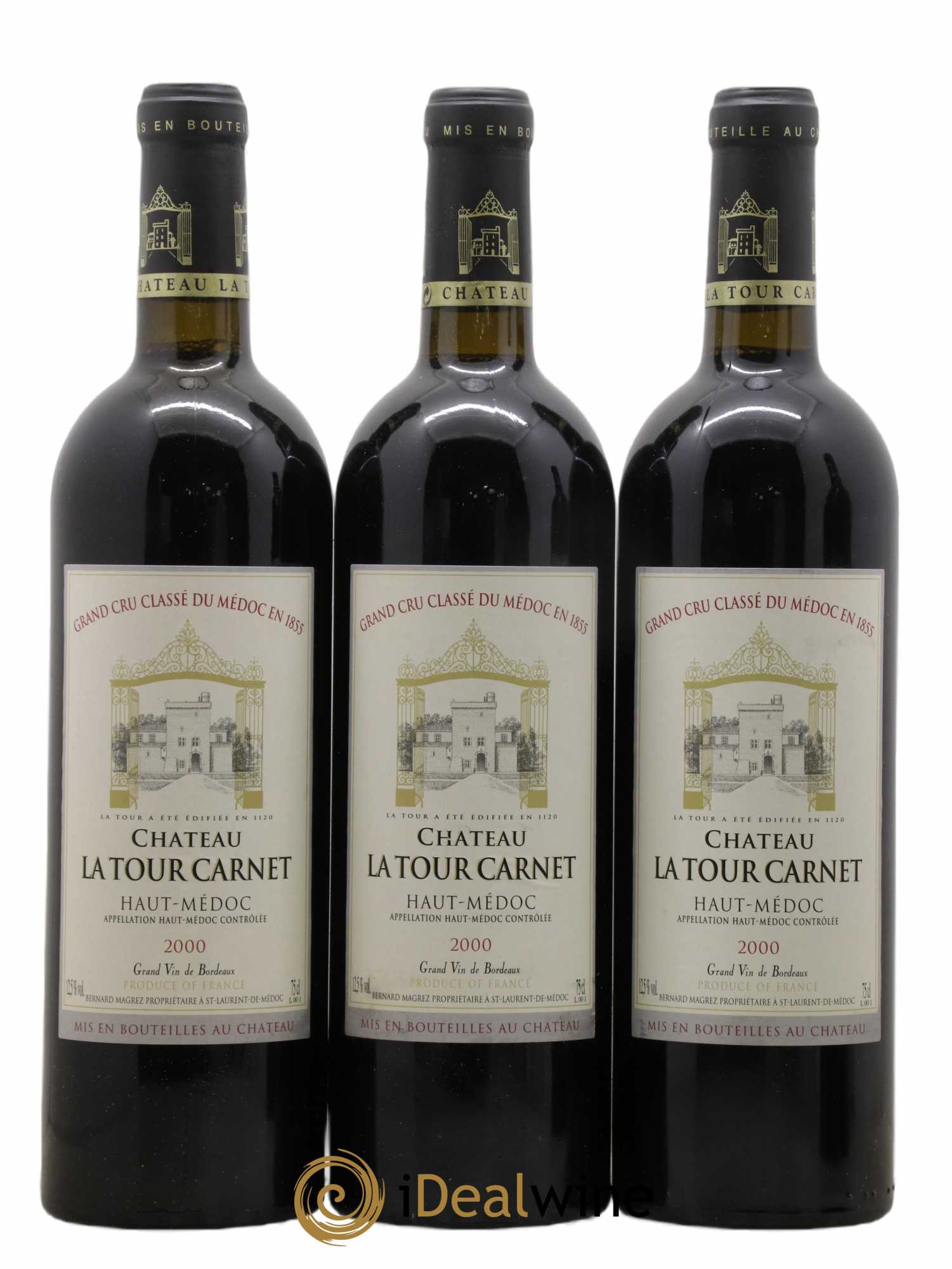 Château la Tour Carnet 4ème Grand Cru Classé 2000 - Lot de 12 bouteilles - 1