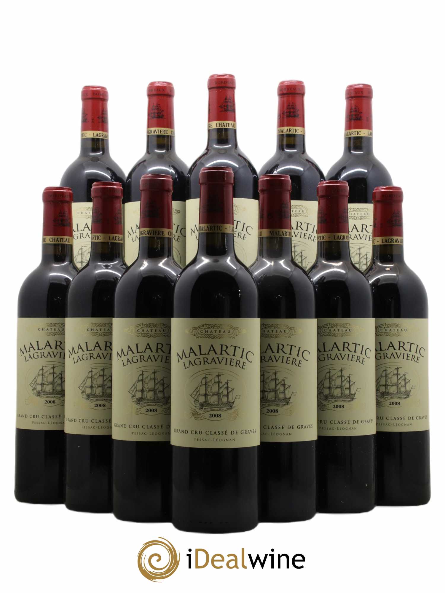 Château Malartic-Lagravière Cru Classé de Graves 2008 - Lot de 12 bouteilles - 0