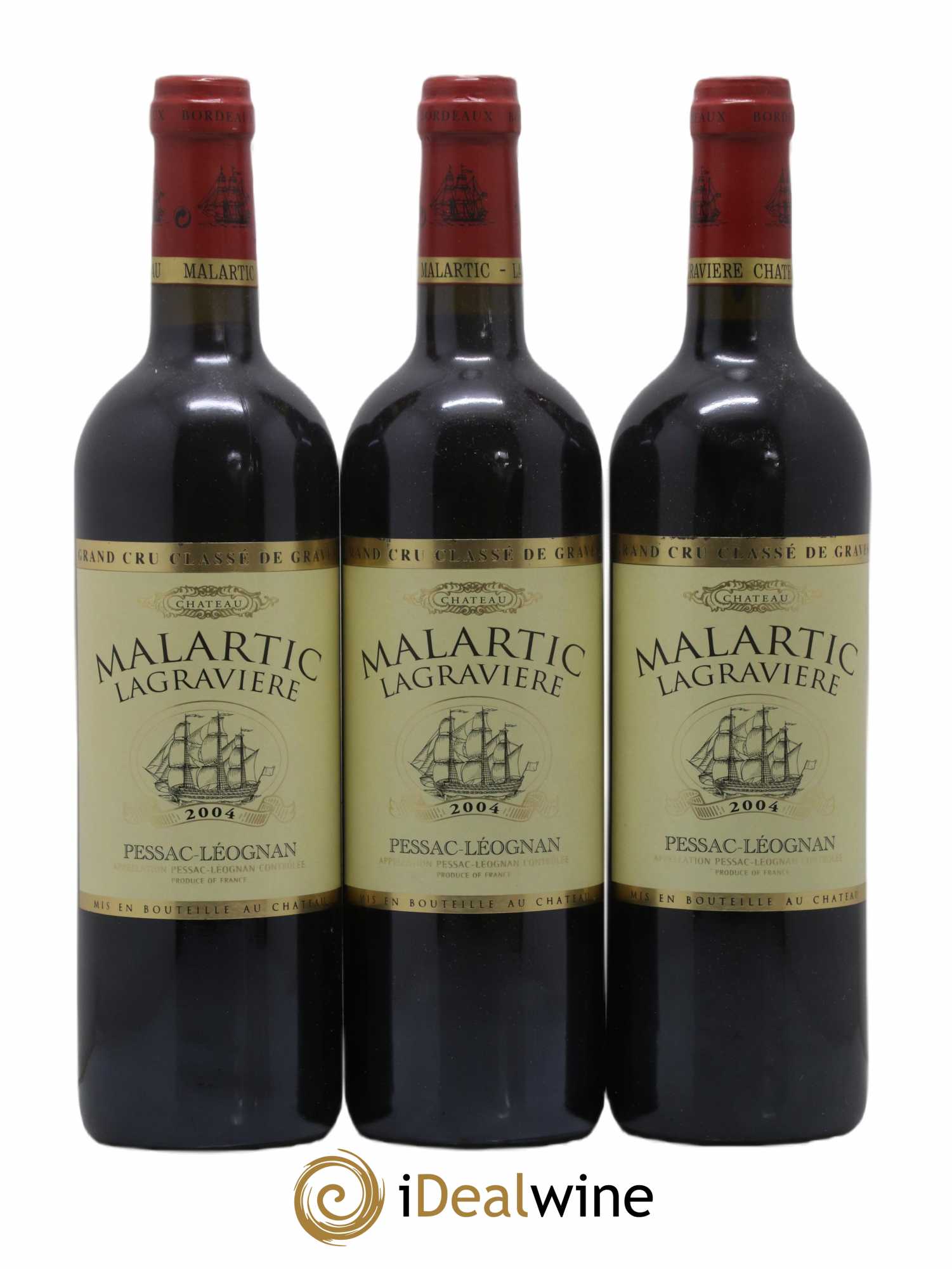 Château Malartic-Lagravière Cru Classé de Graves 2004 - Lot de 3 bouteilles - 0