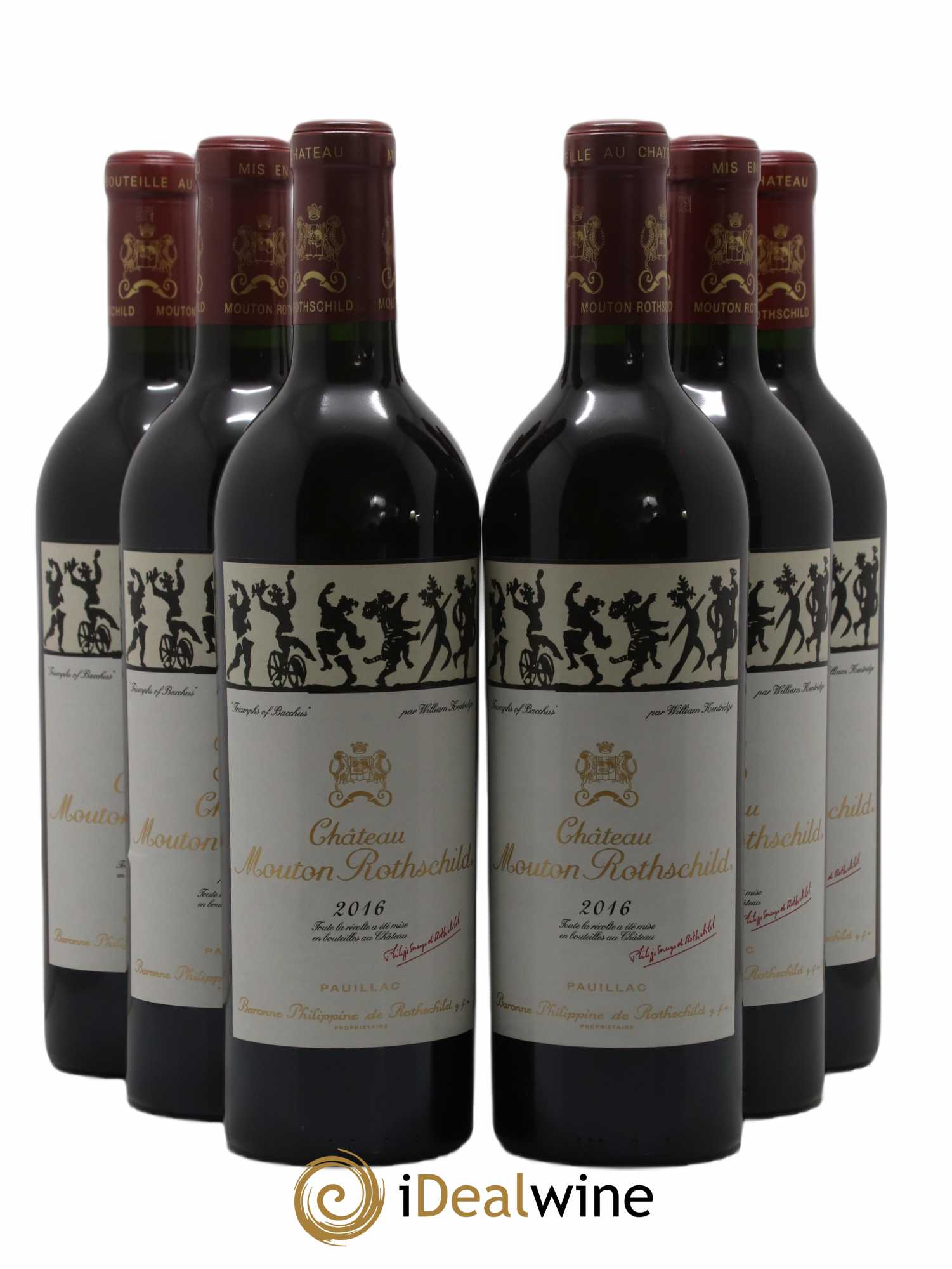 Château Mouton Rothschild 1er Grand Cru Classé 2016 - Lot de 6 bouteilles - 0