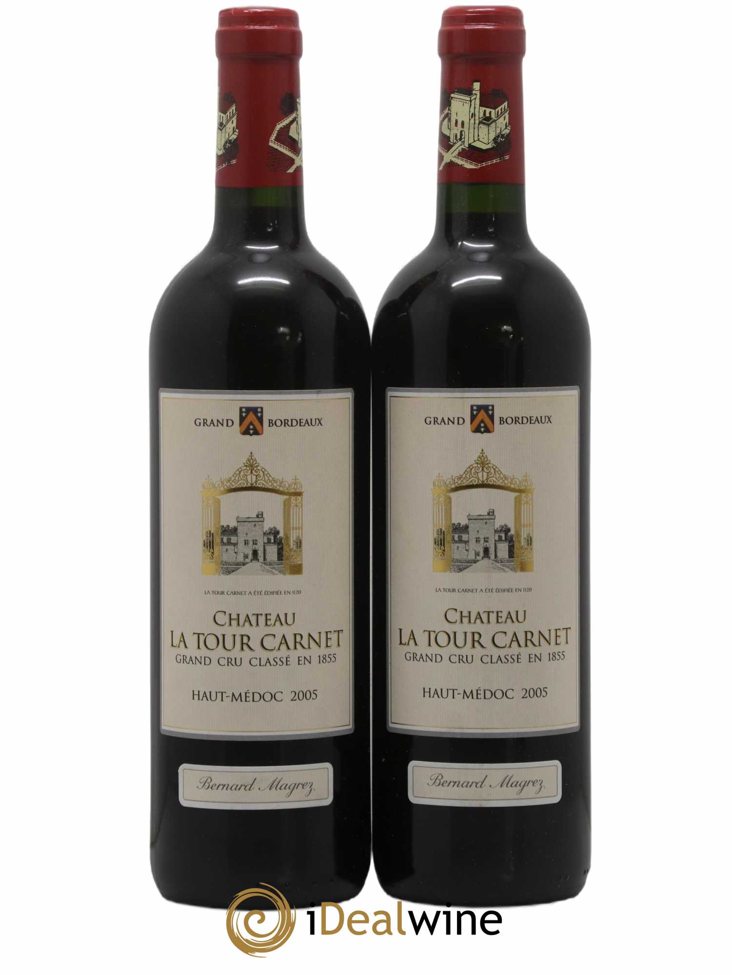 Château la Tour Carnet 4ème Grand Cru Classé 2005 - Lot de 2 bouteilles - 0
