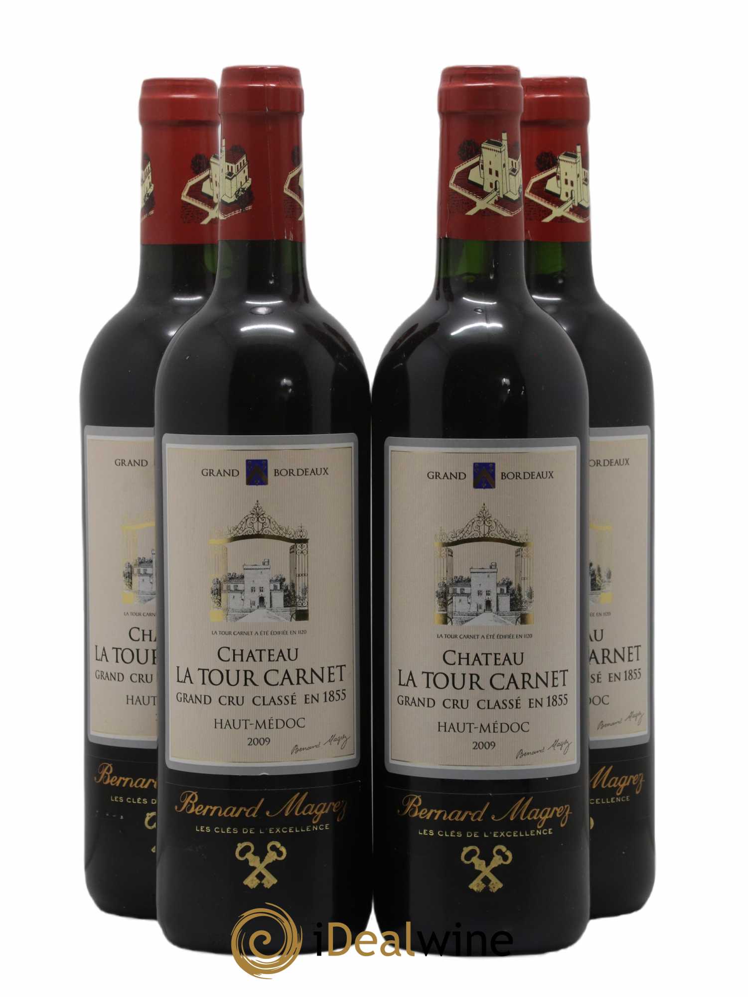 Château la Tour Carnet 4ème Grand Cru Classé 2009 - Lot de 4 bouteilles - 0