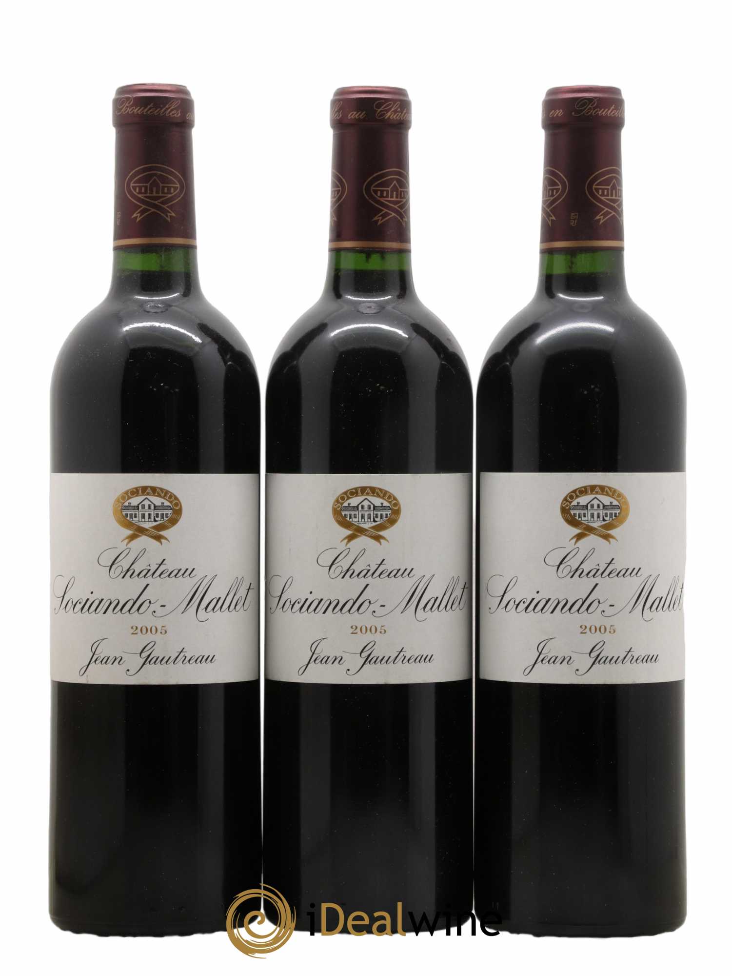 Château Sociando Mallet 2005 - Lot de 3 bouteilles - 0