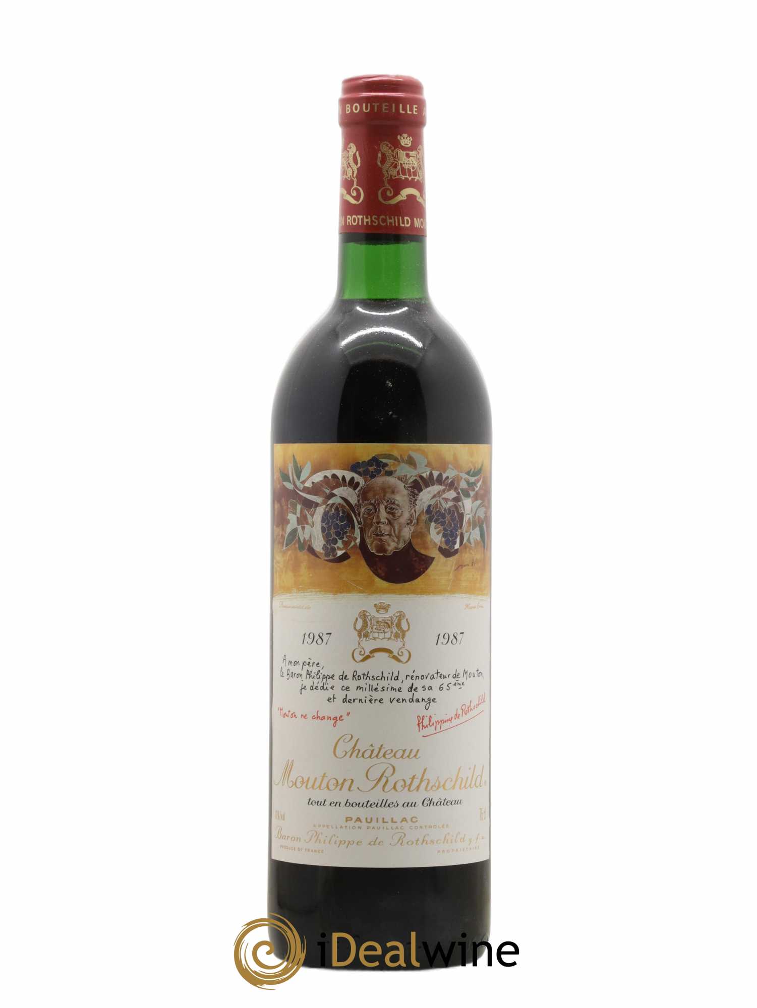 Château Mouton Rothschild 1er Grand Cru Classé 1987 - Lot de 1 bouteille - 0