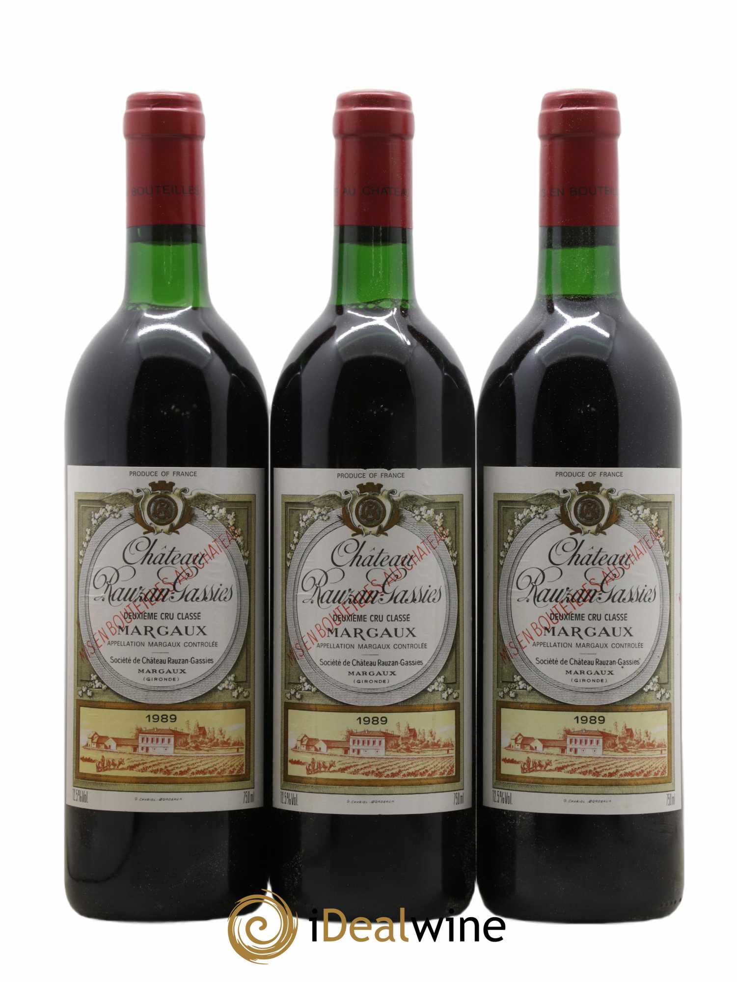 Gassies de Rauzan Gassies 1989 - Lot de 3 bouteilles - 0