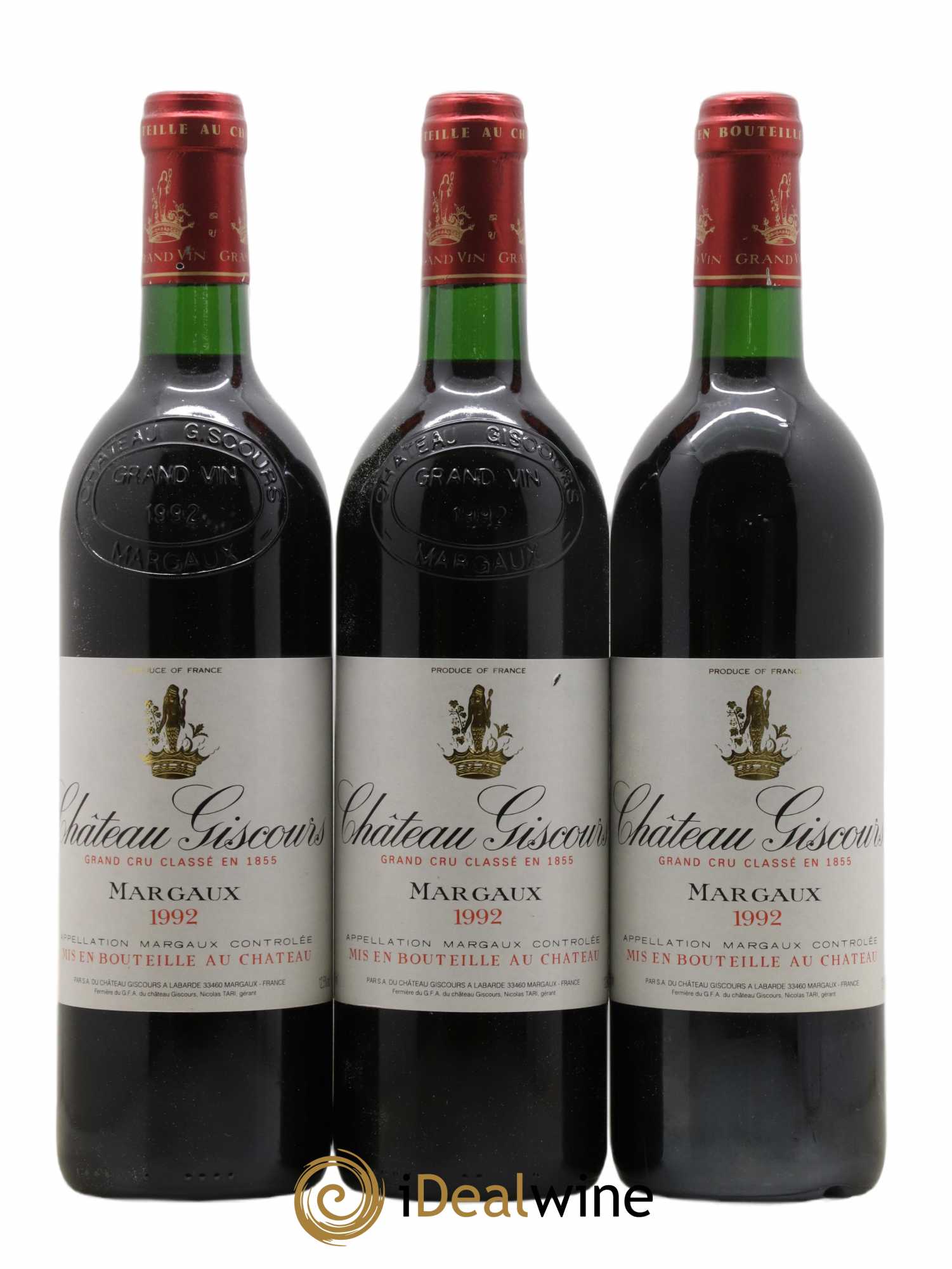 Château Giscours 3ème Grand Cru Classé 1992 - Lot de 3 bouteilles - 0