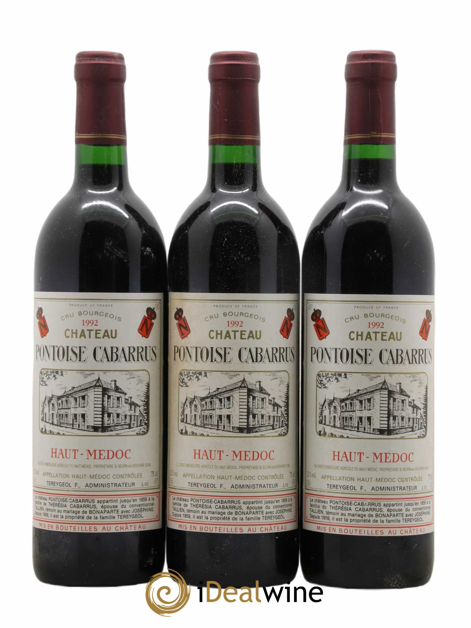 Château Pontoise Cabarrus Cru Bourgeois (sans prix de réserve) 1992 - Lot de 3 bouteilles - 0