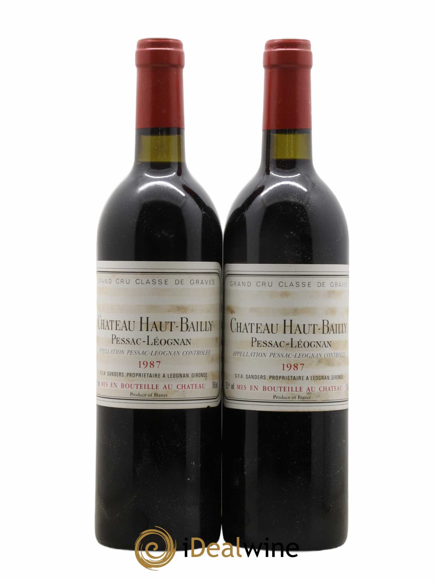 Château Haut-Bailly Cru Classé de Graves 1987 - Lot de 2 bouteilles - 0