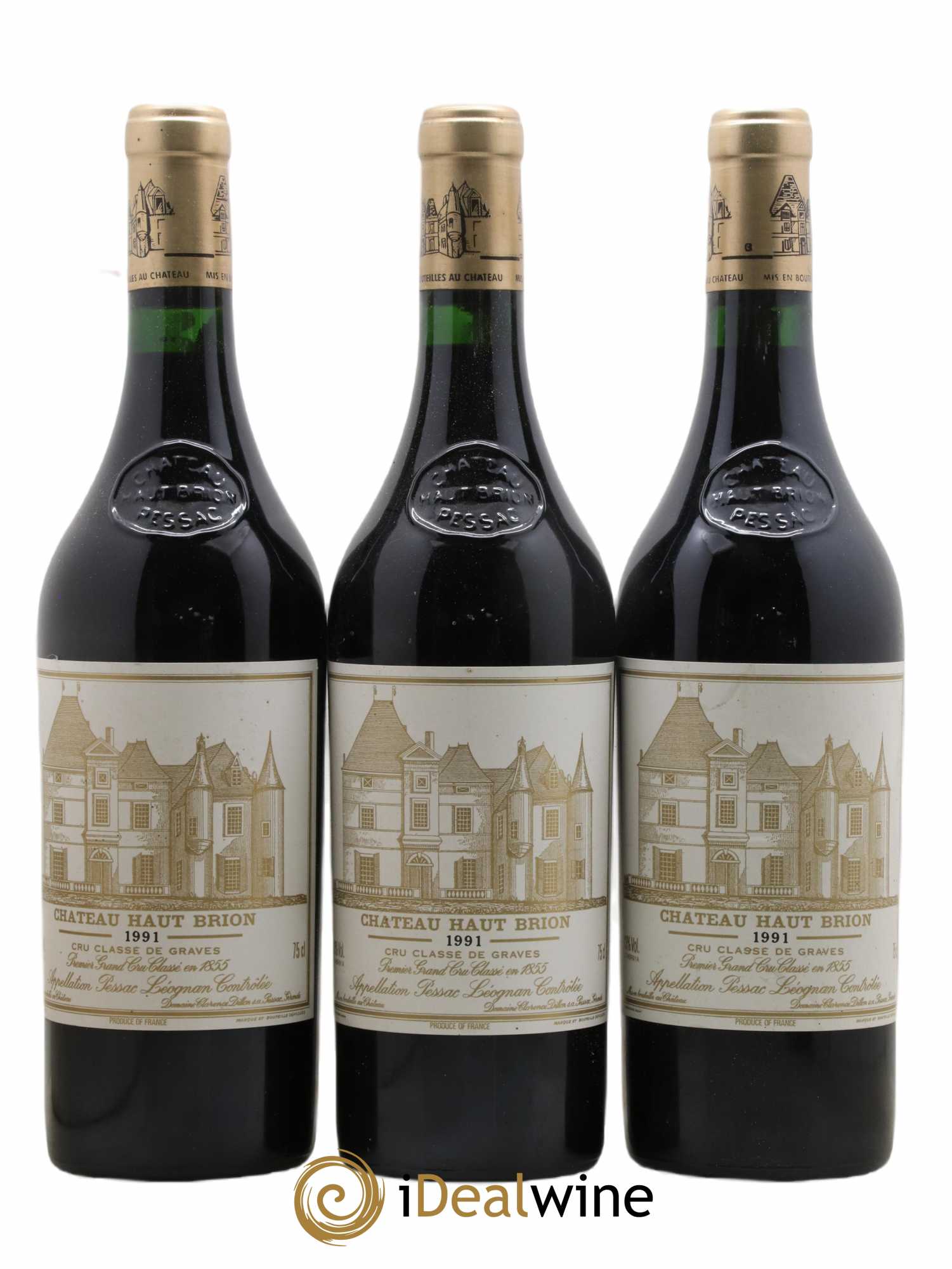 Château Haut Brion 1er Grand Cru Classé 1991 - Lot de 3 bouteilles - 0
