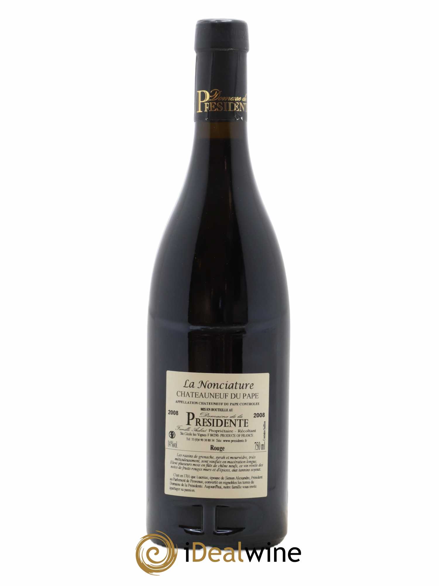 Châteauneuf-du-Pape Nonciature Le Domaine de la Présidente 2008 - Lot of 1 bottle - 1