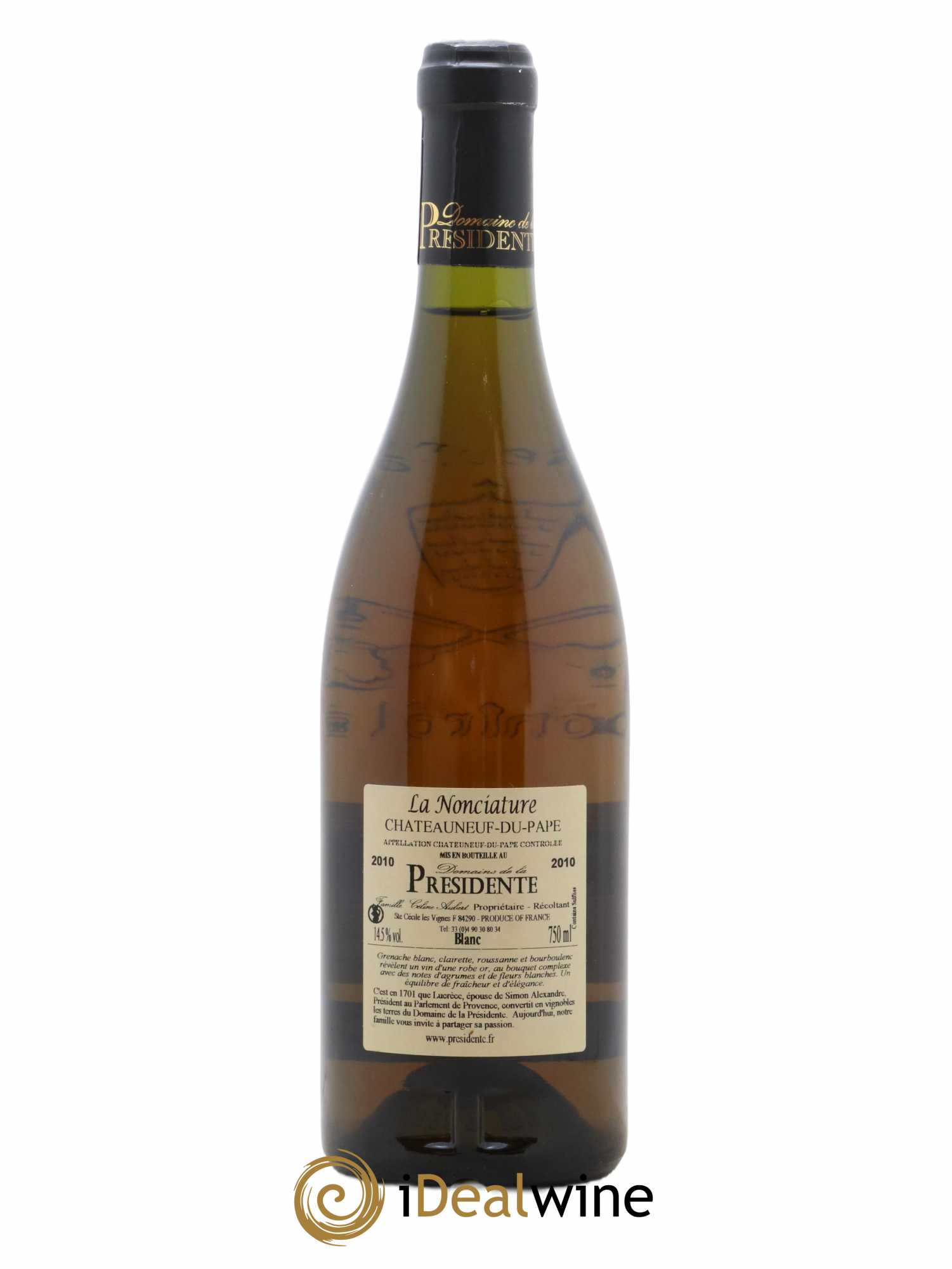 Châteauneuf-du-Pape Nonciature Le Domaine de la Présidente 2010 - Lot de 1 bouteille - 1