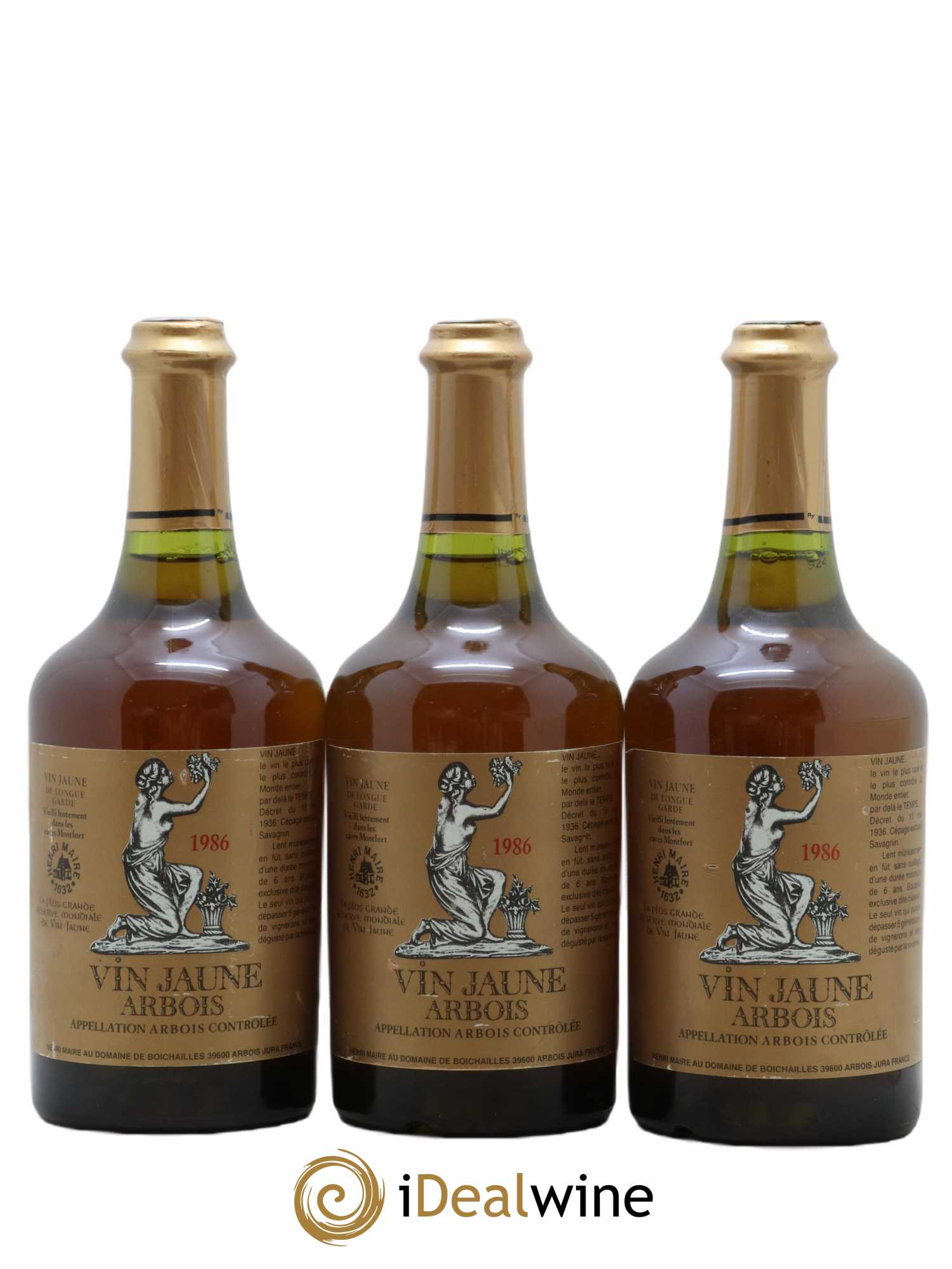 Arbois Vin Jaune Henri Maire 1986 - Lot de 3 bouteilles - 0