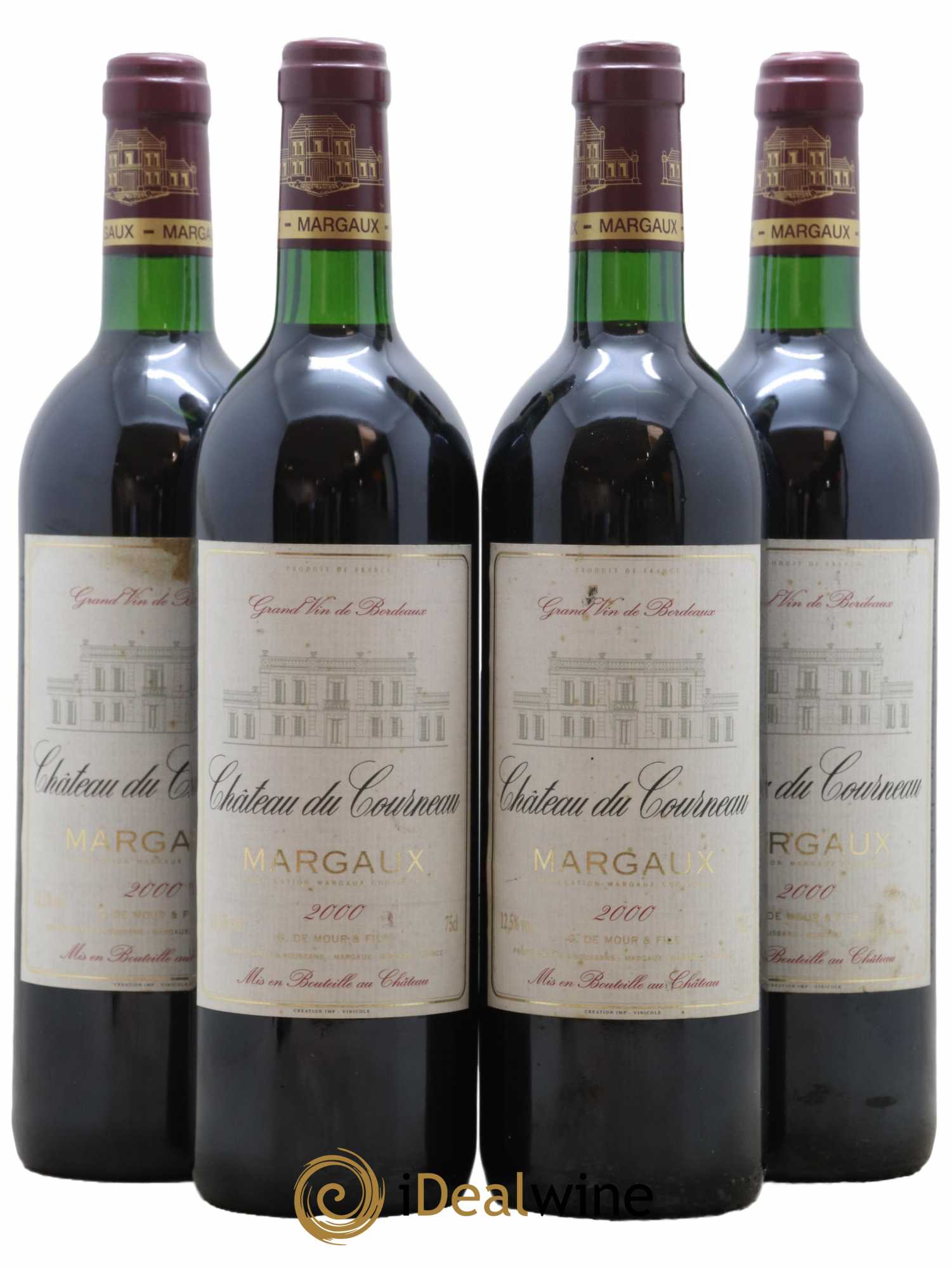 Bordeaux Margaux Château du Courneau 2000 - Lot de 4 bouteilles - 0