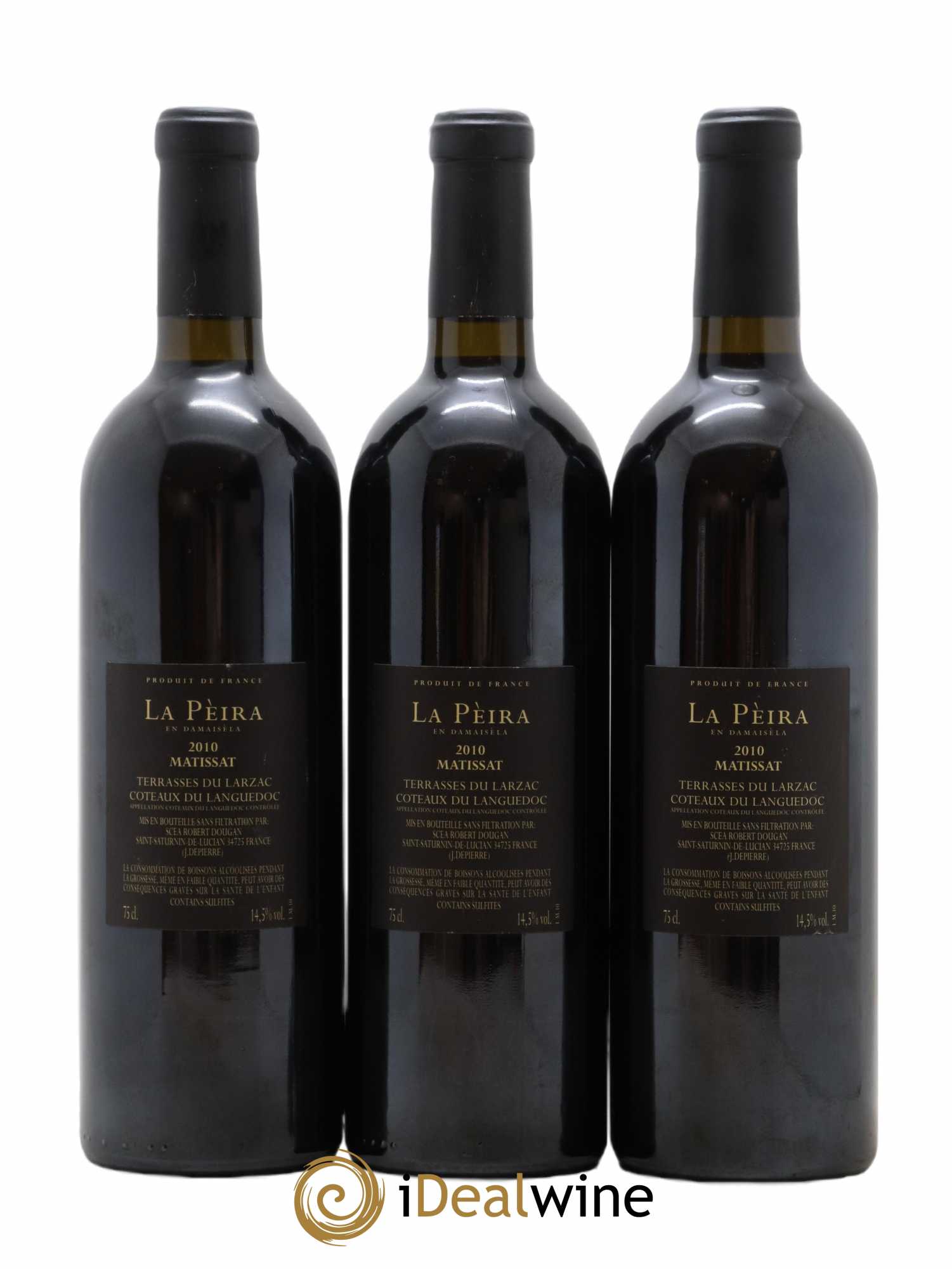 Terrasses du Larzac Domaine de La Pèira en Damaisèla Matissat Karine Ahton et Robert Dougan 2010 - Lot de 3 bouteilles - 1