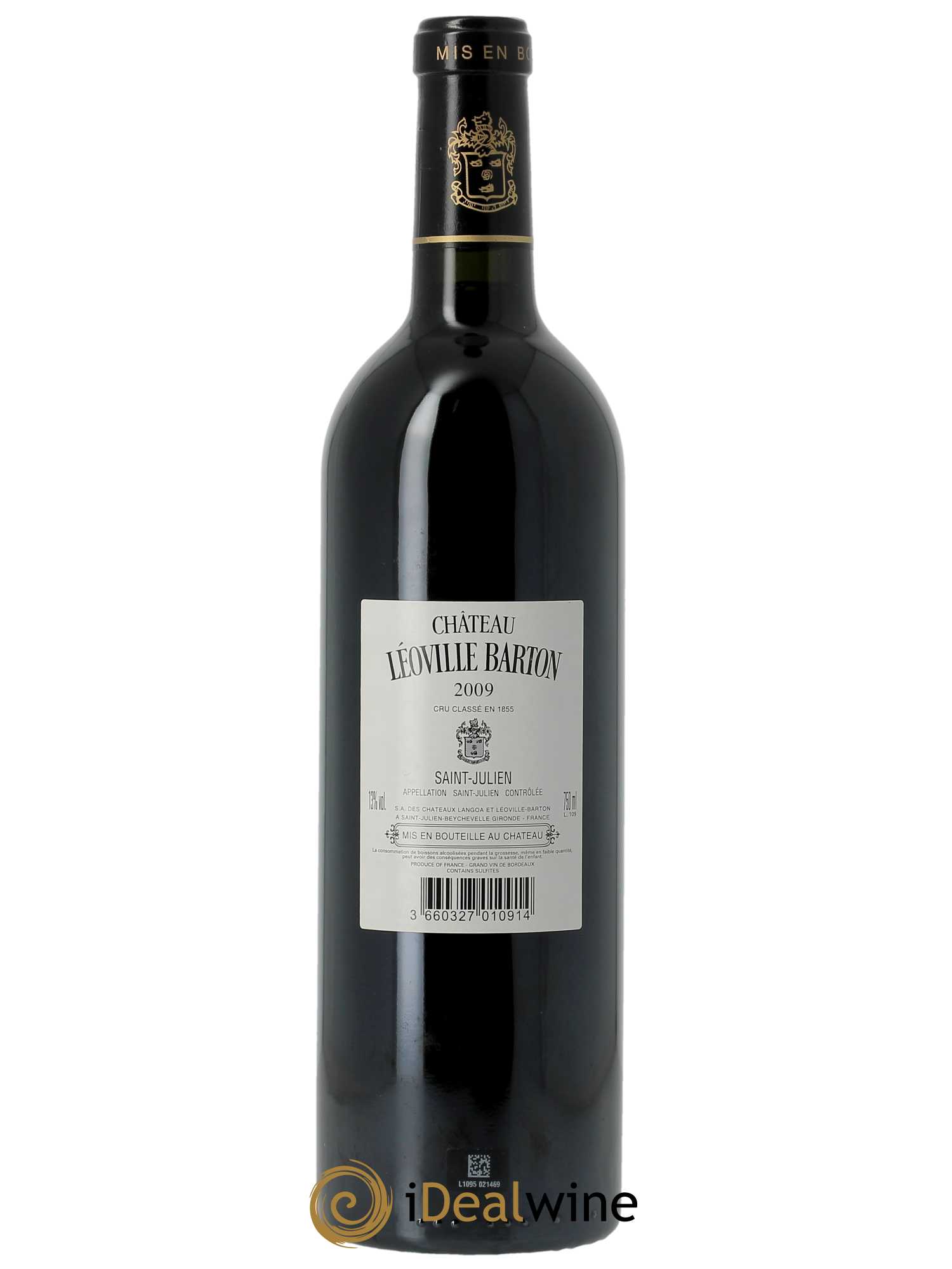 Château Léoville Barton 2ème Grand Cru Classé 2009 - Lot de 1 bouteille - 1