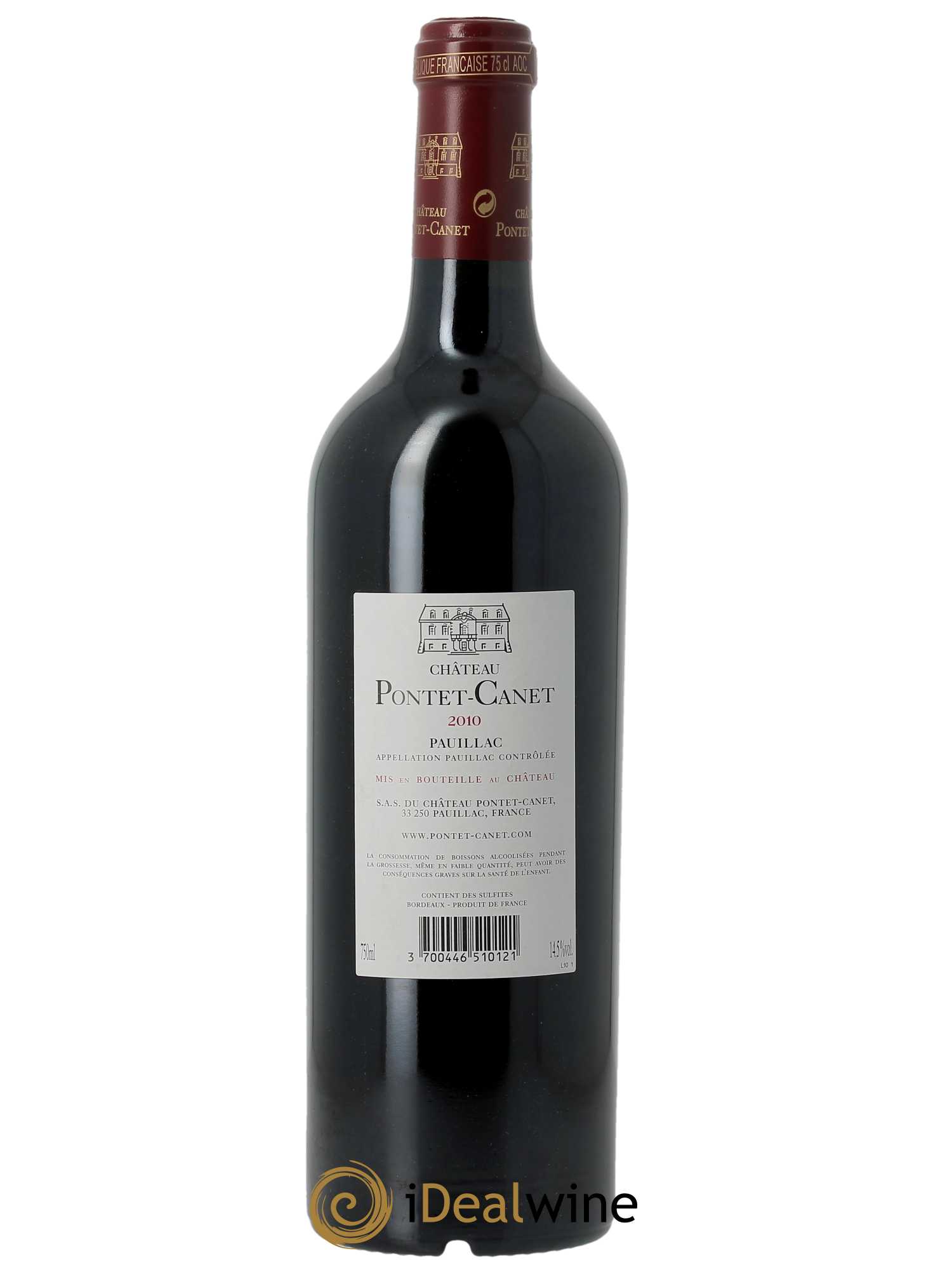 Château Pontet Canet 5ème Grand Cru Classé 2010 - Lot de 1 bouteille - 1