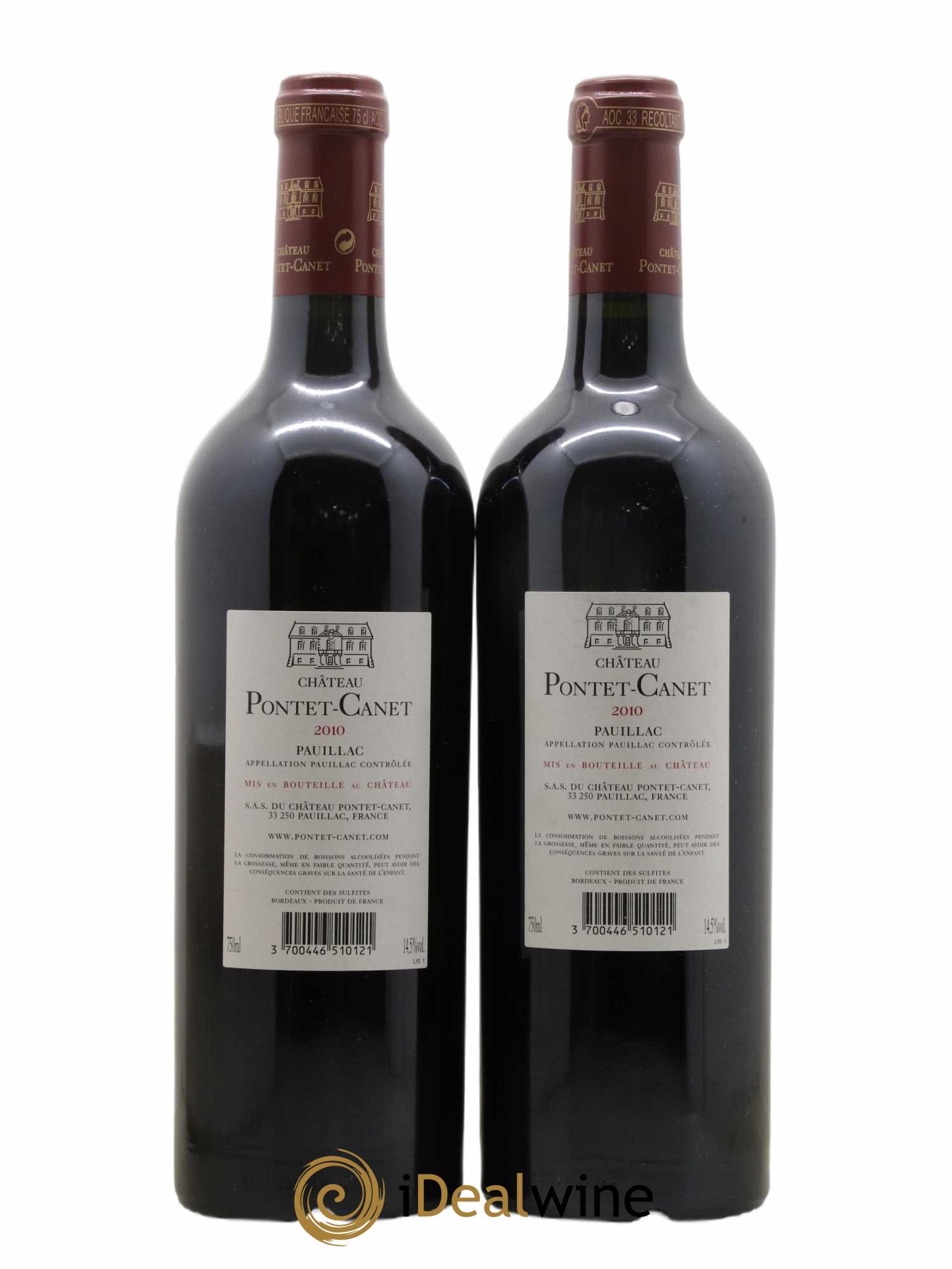Château Pontet Canet 5ème Grand Cru Classé 2010 - Lot de 2 bouteilles - 1