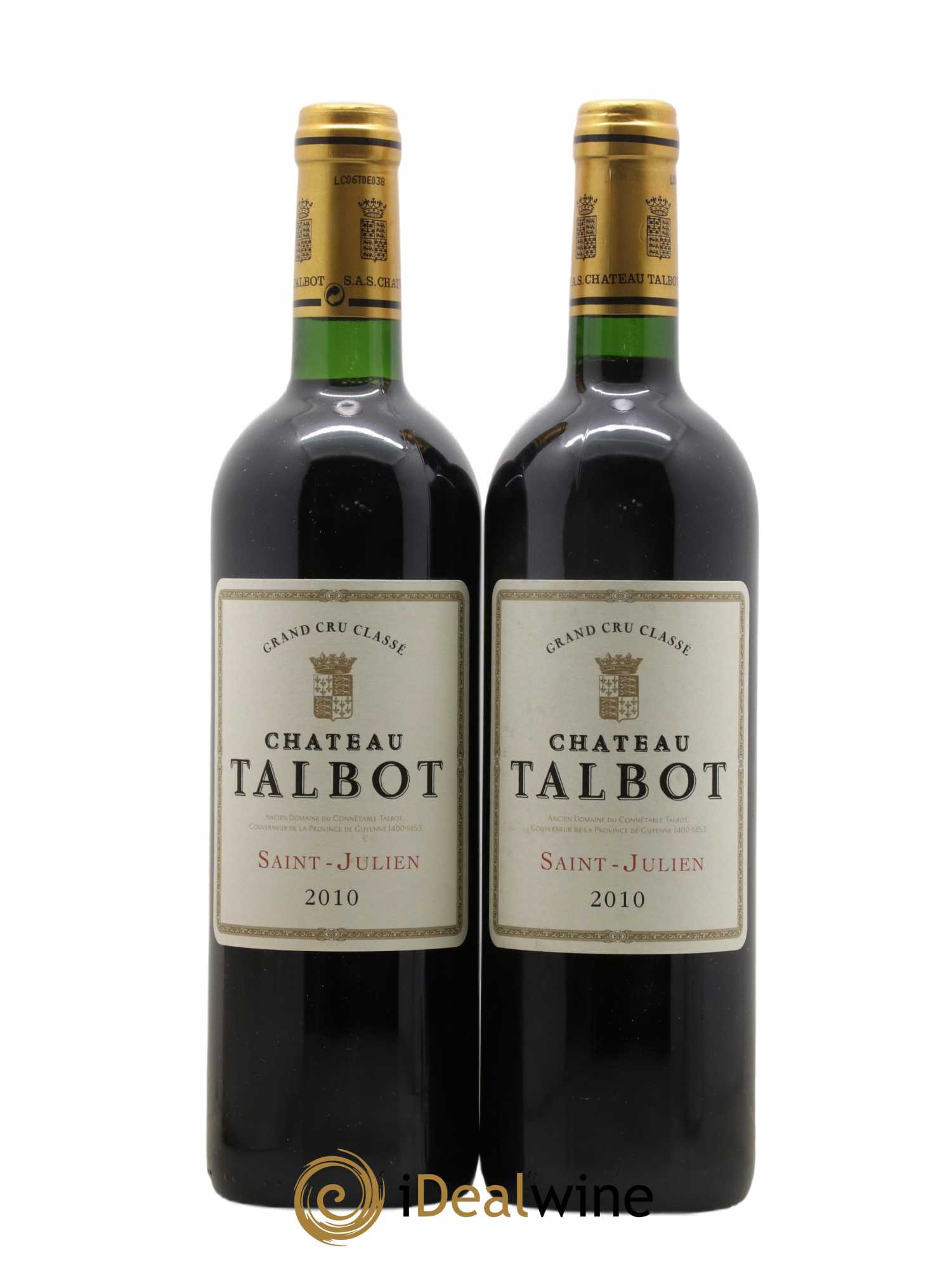 Château Talbot 4ème Grand Cru Classé 2010 - Lot de 2 bouteilles - 0