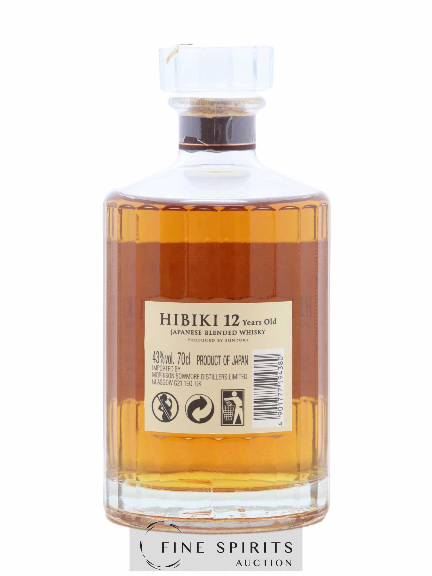 Hibiki 12 years Of. Suntory (70cl.) - Lot de 1 bouteille - 2