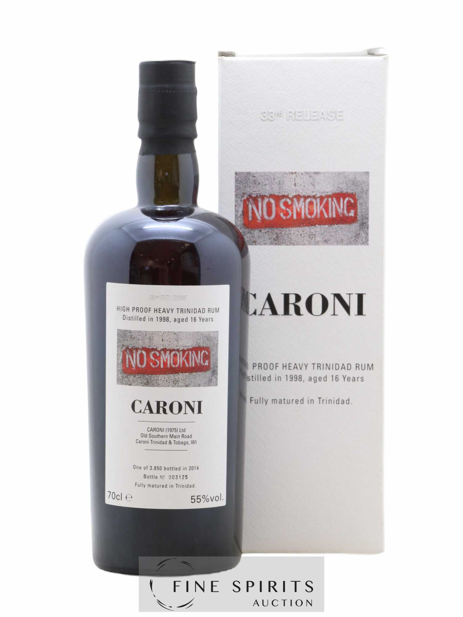 Caroni 16 years 1998 Velier No Smoking 33rd Release - One of 3850 - bottled 2014 - Lot de 1 bouteille - 0