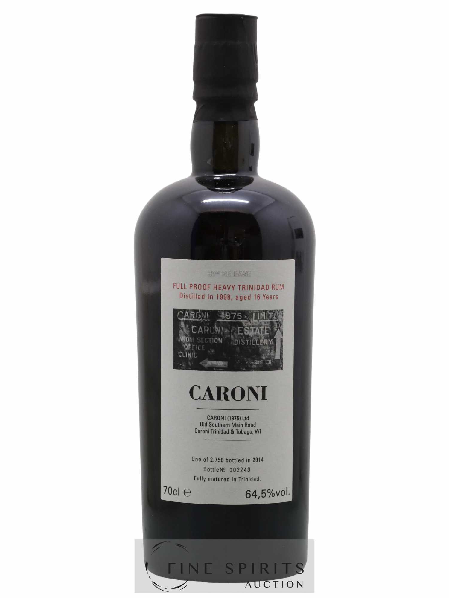 Caroni 16 years 1998 Velier Full Proof 32nd Release - One of 2750 - bottled 2014 - Lot de 1 bouteille - 1
