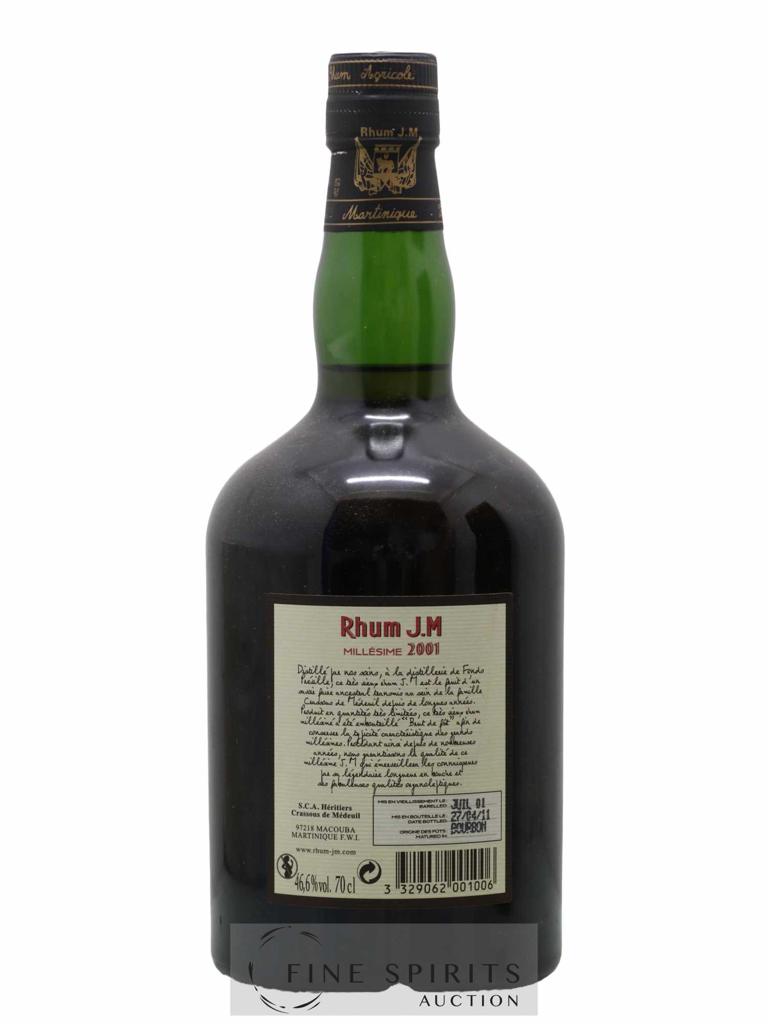 J.M 2001 Of. bottled 2011 Brut de Fût - Lot of 1 bottle - 2