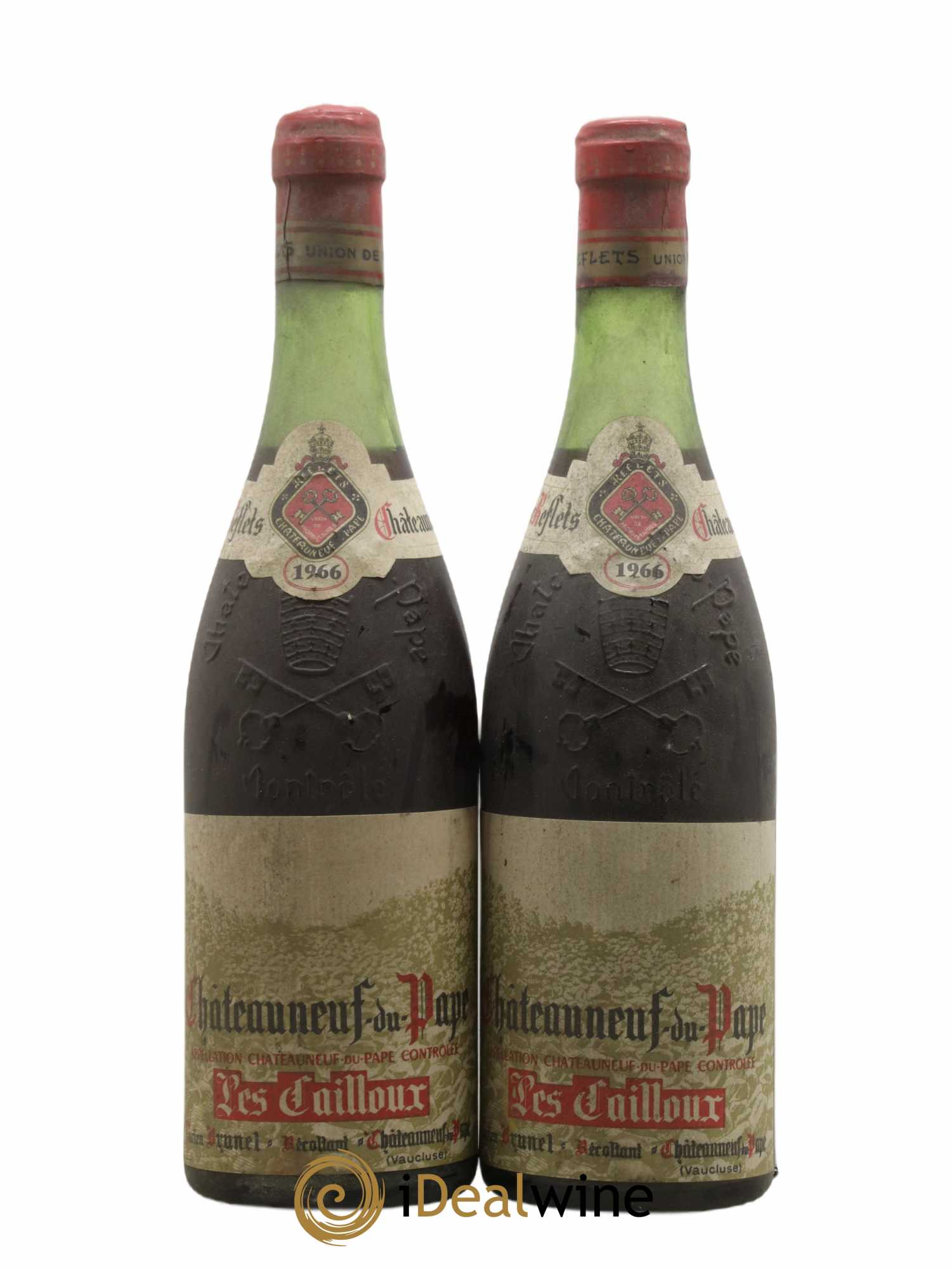Châteauneuf-du-Pape Les Cailloux André Brunel 1966 - Lot de 2 bouteilles - 0