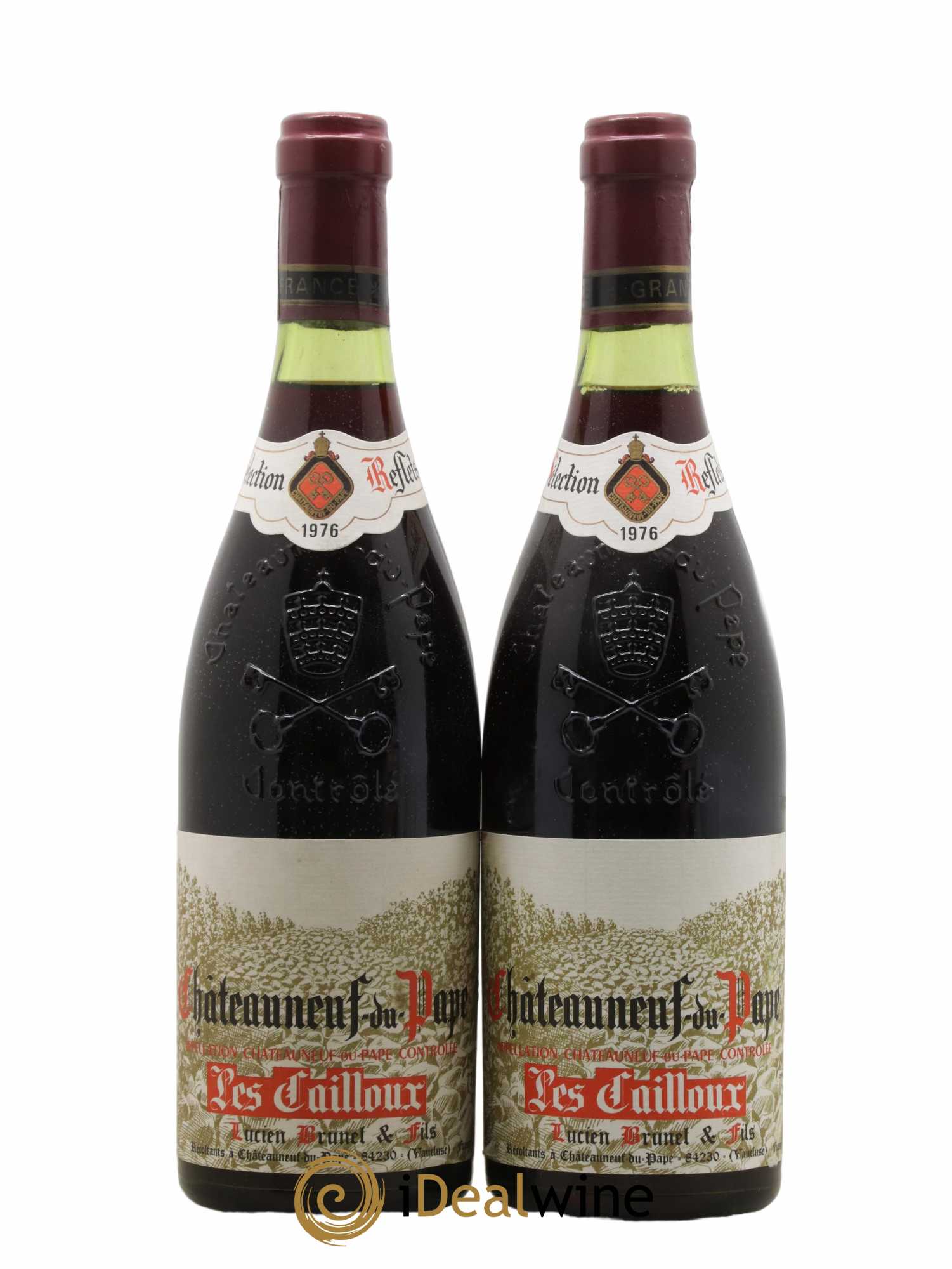 Châteauneuf-du-Pape Les Cailloux André Brunel 1976 - Lot de 2 bouteilles - 0