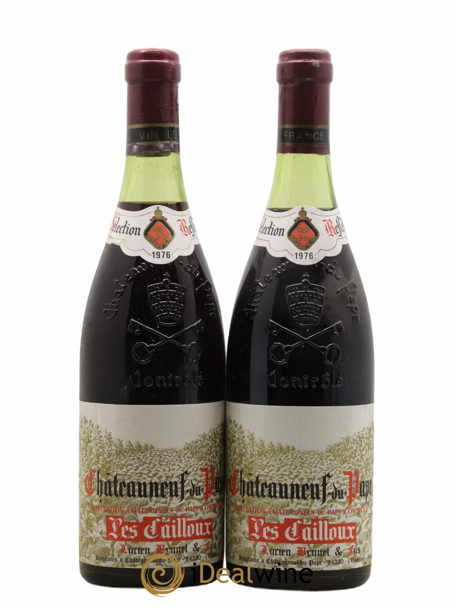 Châteauneuf-du-Pape Les Cailloux André Brunel 1976 - Lot de 2 bouteilles - 0