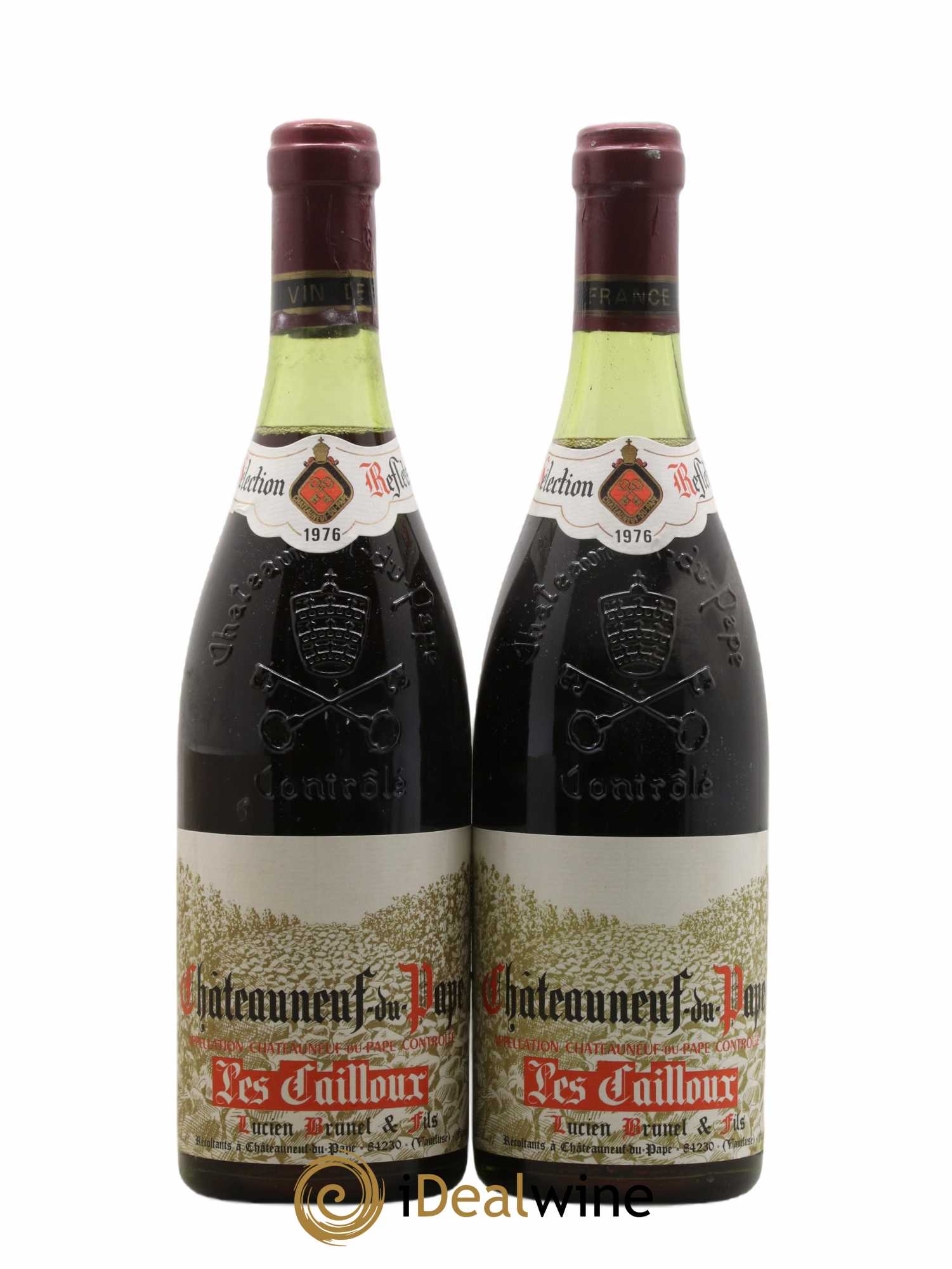 Châteauneuf-du-Pape Les Cailloux André Brunel 1976 - Lot de 2 bouteilles - 0