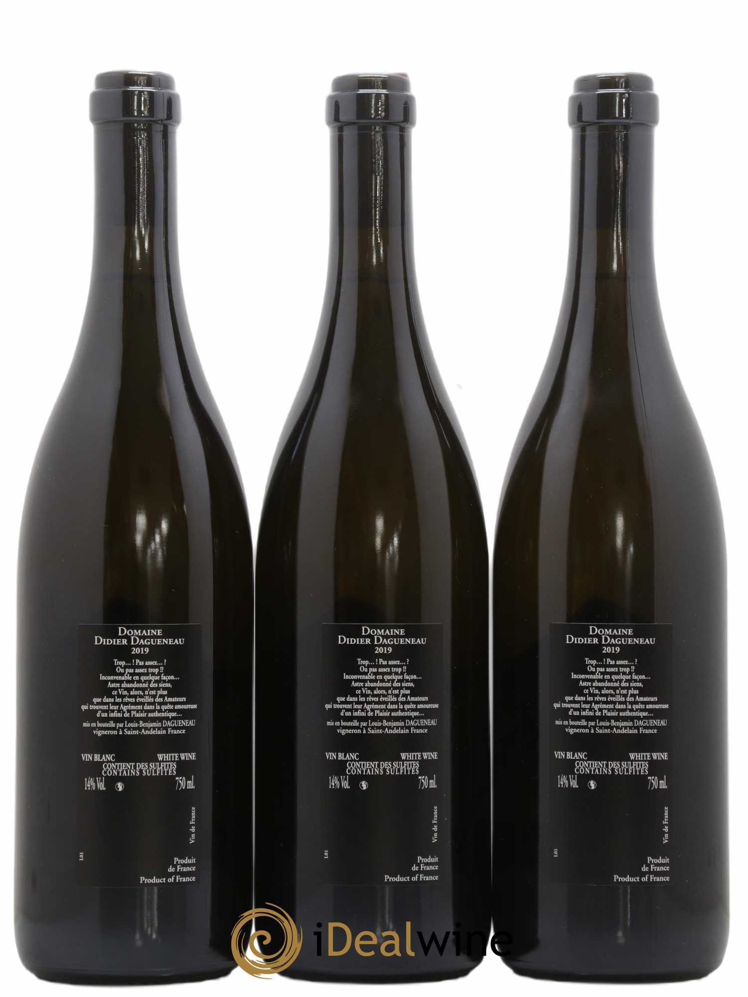 Vin de France (anciennement Pouilly-Fumé) Silex Dagueneau (Domaine Didier - Louis-Benjamin) 2019 - Lot de 3 bouteilles - 1