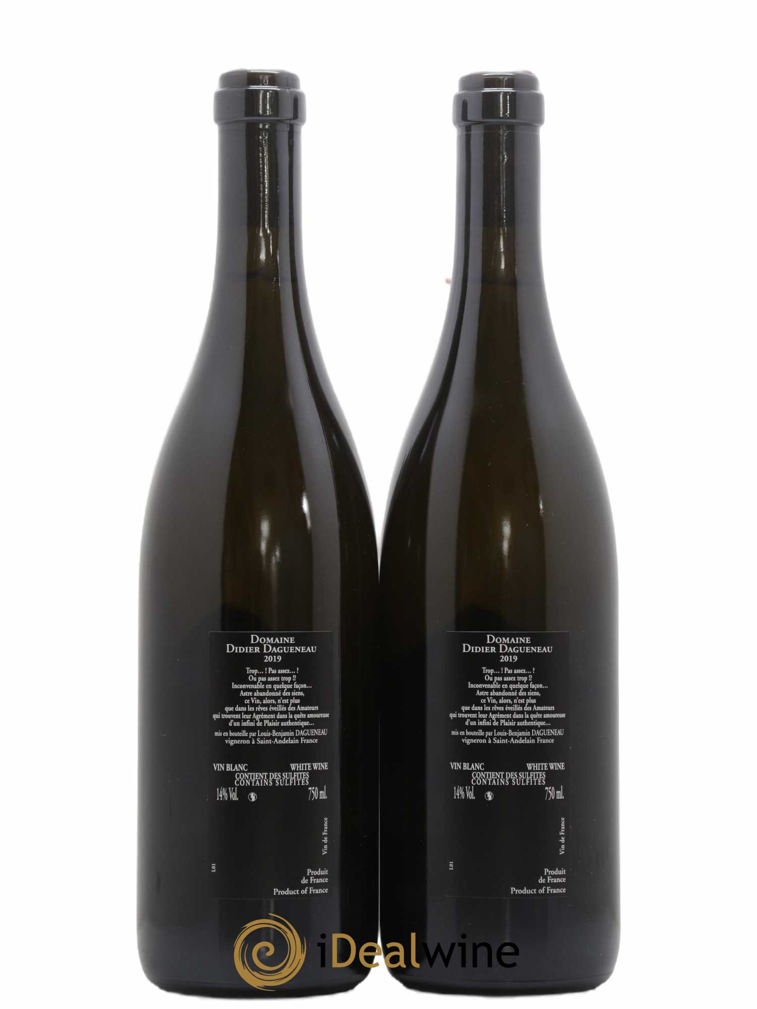 Vin de France (anciennement Pouilly-Fumé) Silex Dagueneau (Domaine Didier - Louis-Benjamin) 2019 - Posten von 2 Flaschen - 1