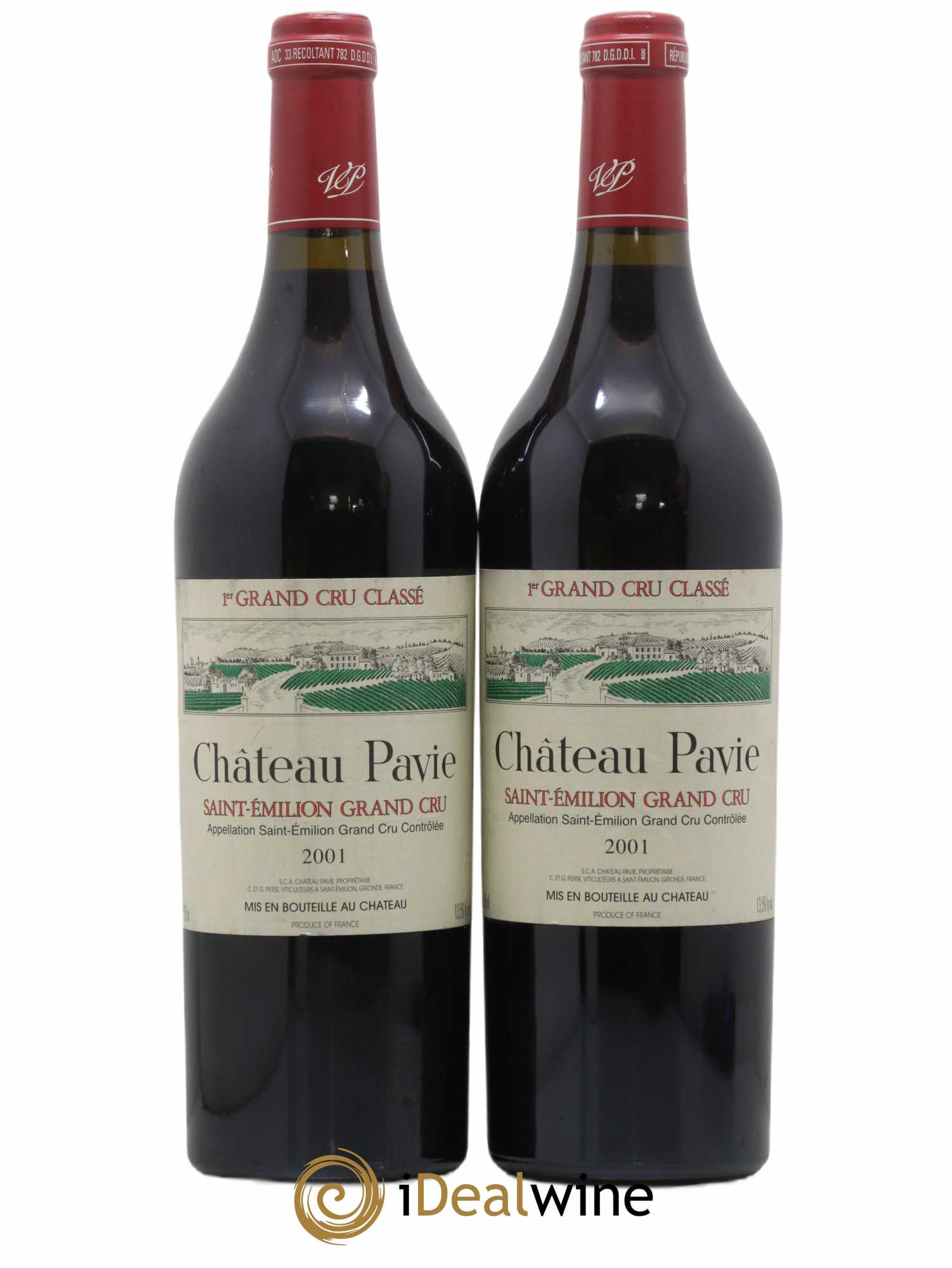 Château Pavie 1er Grand Cru Classé A 2001 - Lot de 2 bouteilles - 0