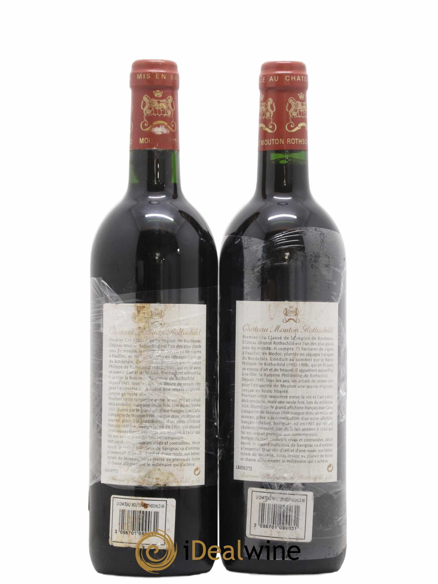 Château Mouton Rothschild 1er Grand Cru Classé 1999 - Lot de 2 bouteilles - 1