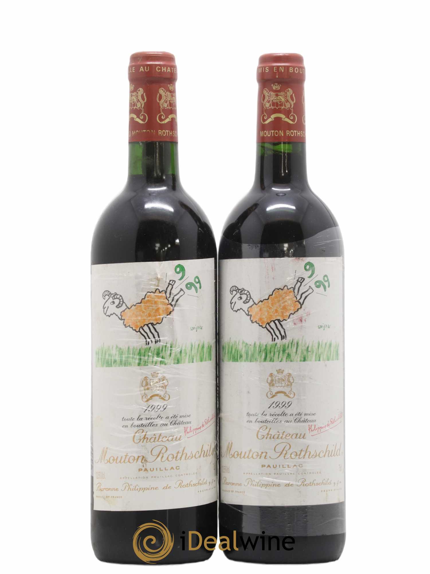 Château Mouton Rothschild 1er Grand Cru Classé 1999 - Lot de 2 bouteilles - 0