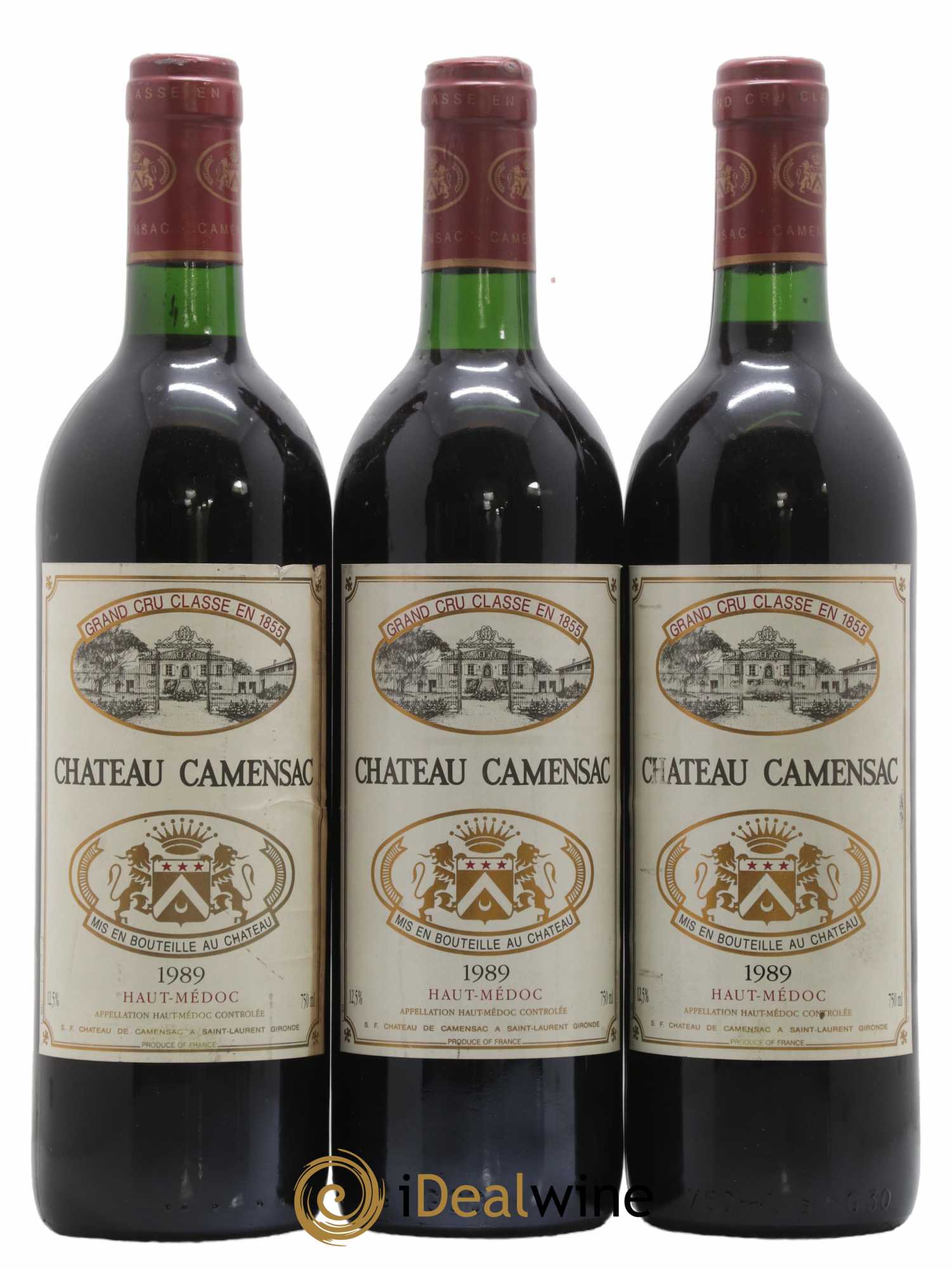 Château Camensac 5ème Grand Cru Classé 1989 - Lot of 3 bottles - 0