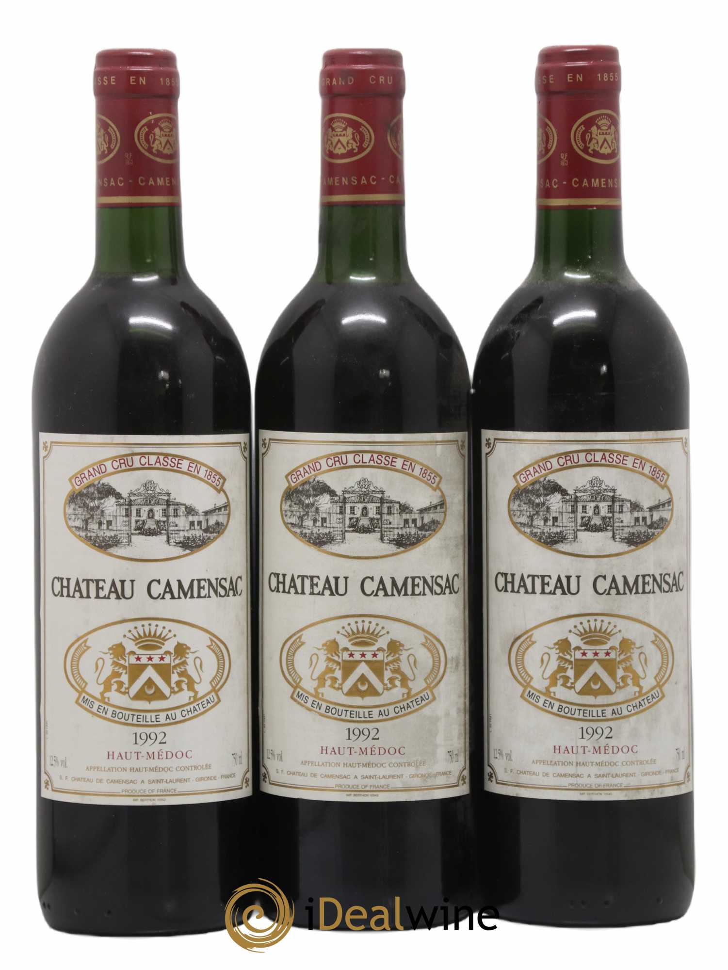 Château Camensac 5ème Grand Cru Classé 1992 - Lot de 3 bouteilles - 0