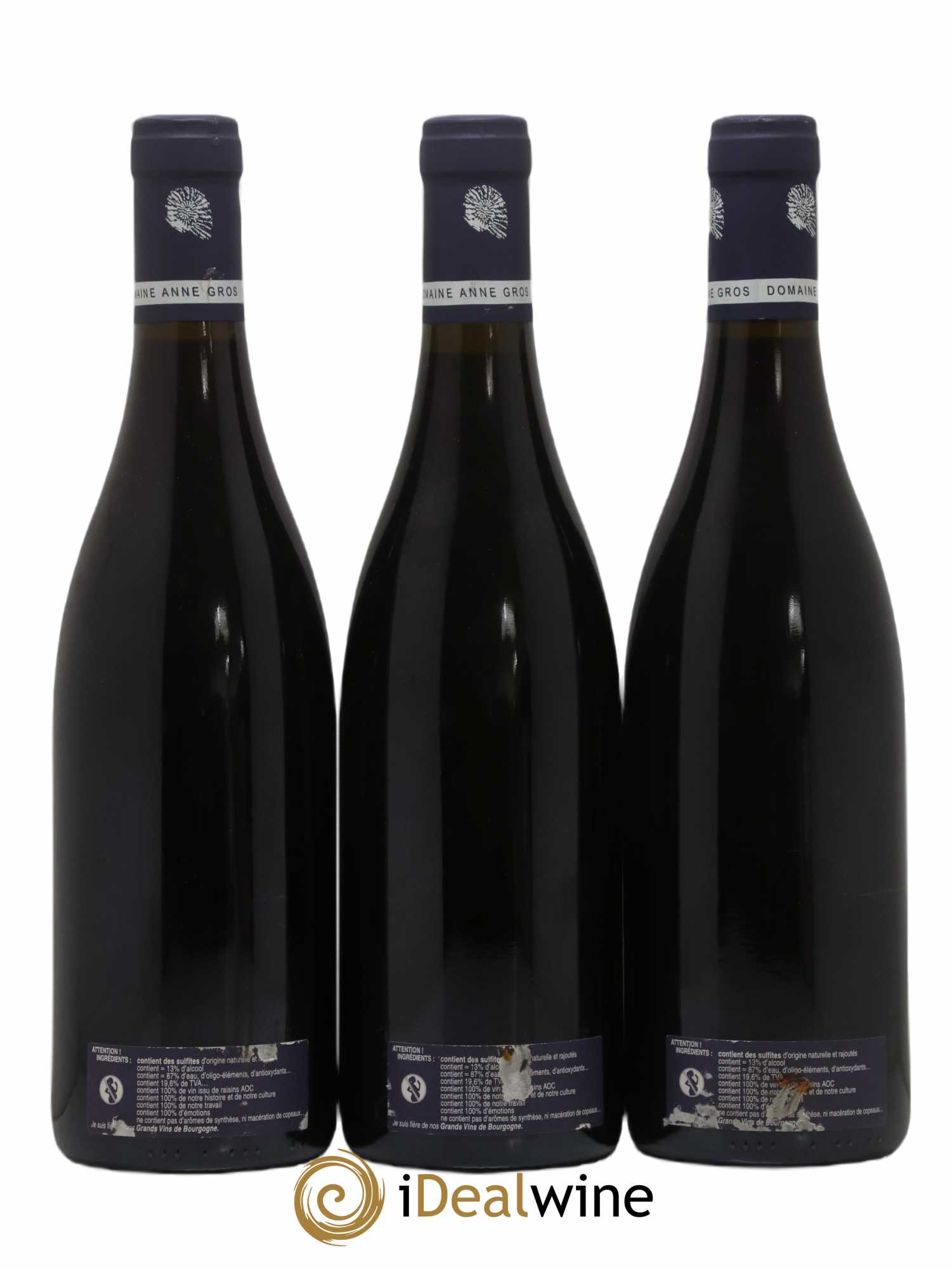 Richebourg Grand Cru Anne Gros 2007 - Lot of 3 bottles - 1