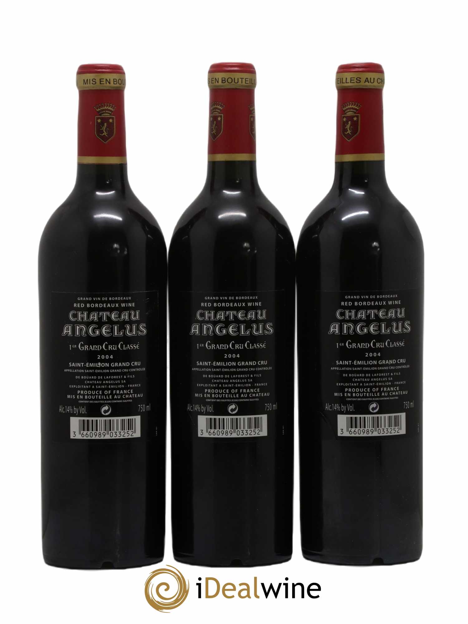 Château Angélus 1er Grand Cru Classé A 2004 - Lot de 3 bouteilles - 1