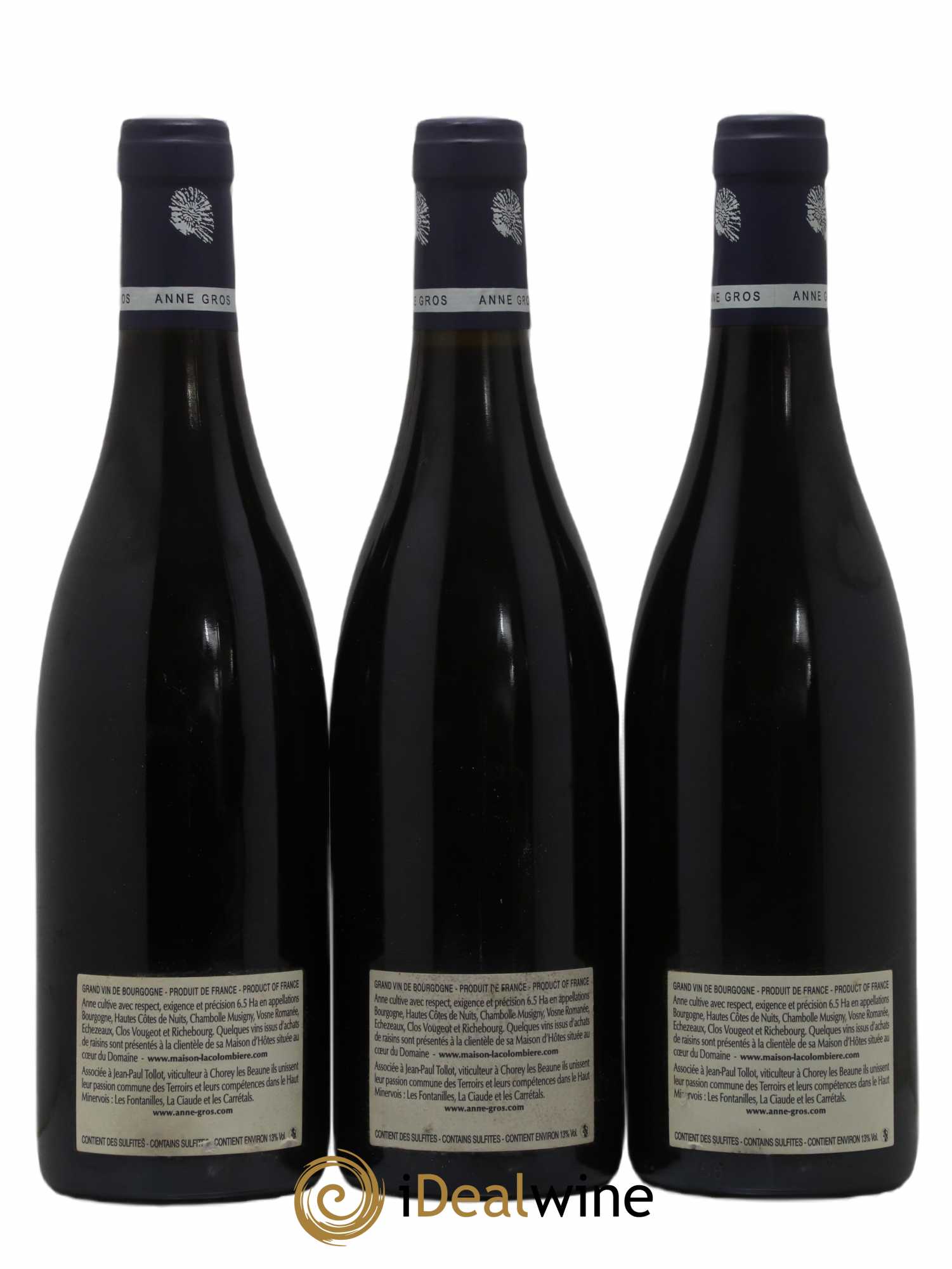 Clos Vougeot Grand Cru Le Grand Maupertui A.-F. Gros 2011 - Lot de 3 bouteilles - 1