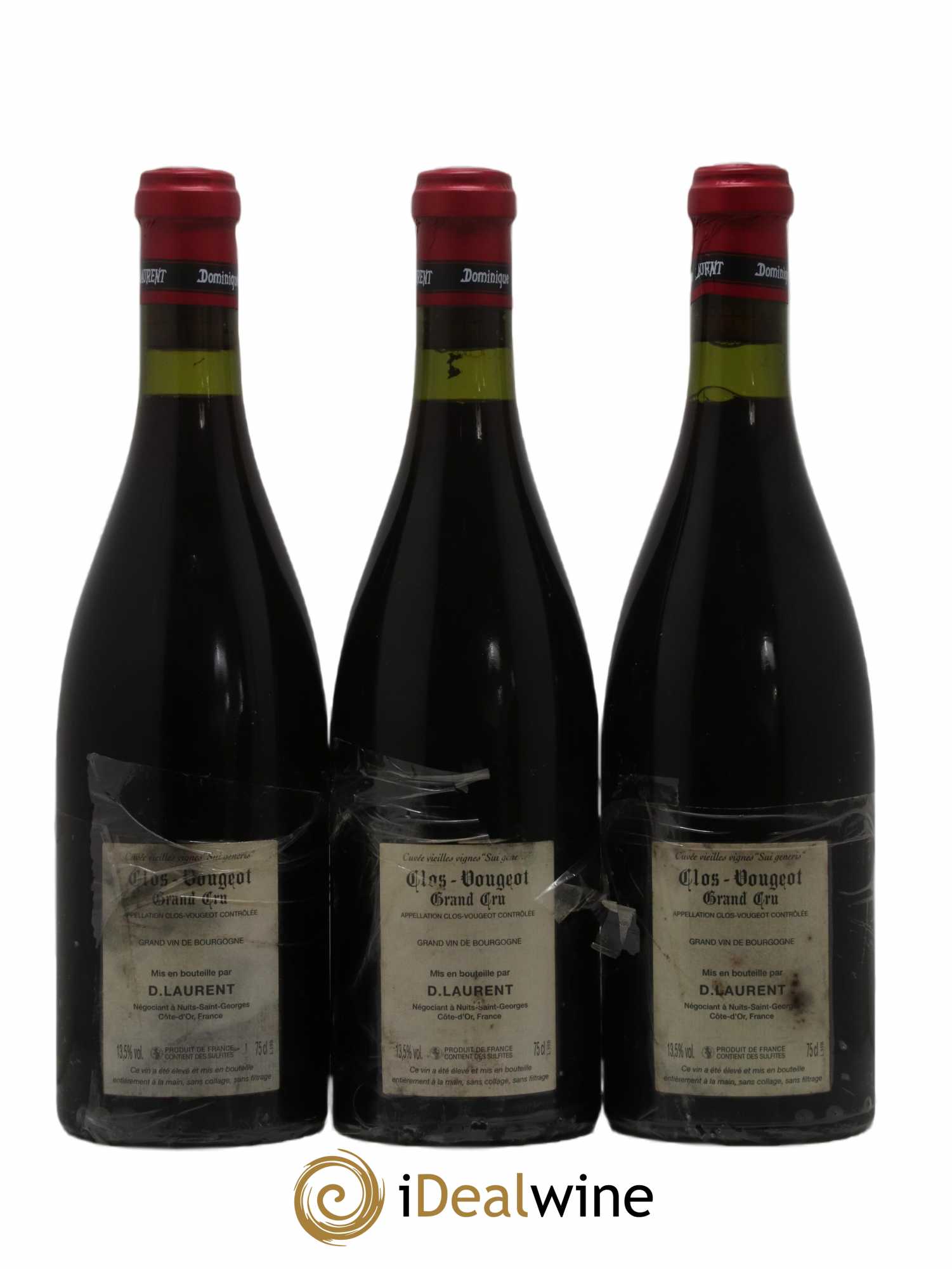 Clos de Vougeot Grand Cru Vieilles vignes Sui Generis Dominique Laurent 2005 - Lot de 3 bouteilles - 1