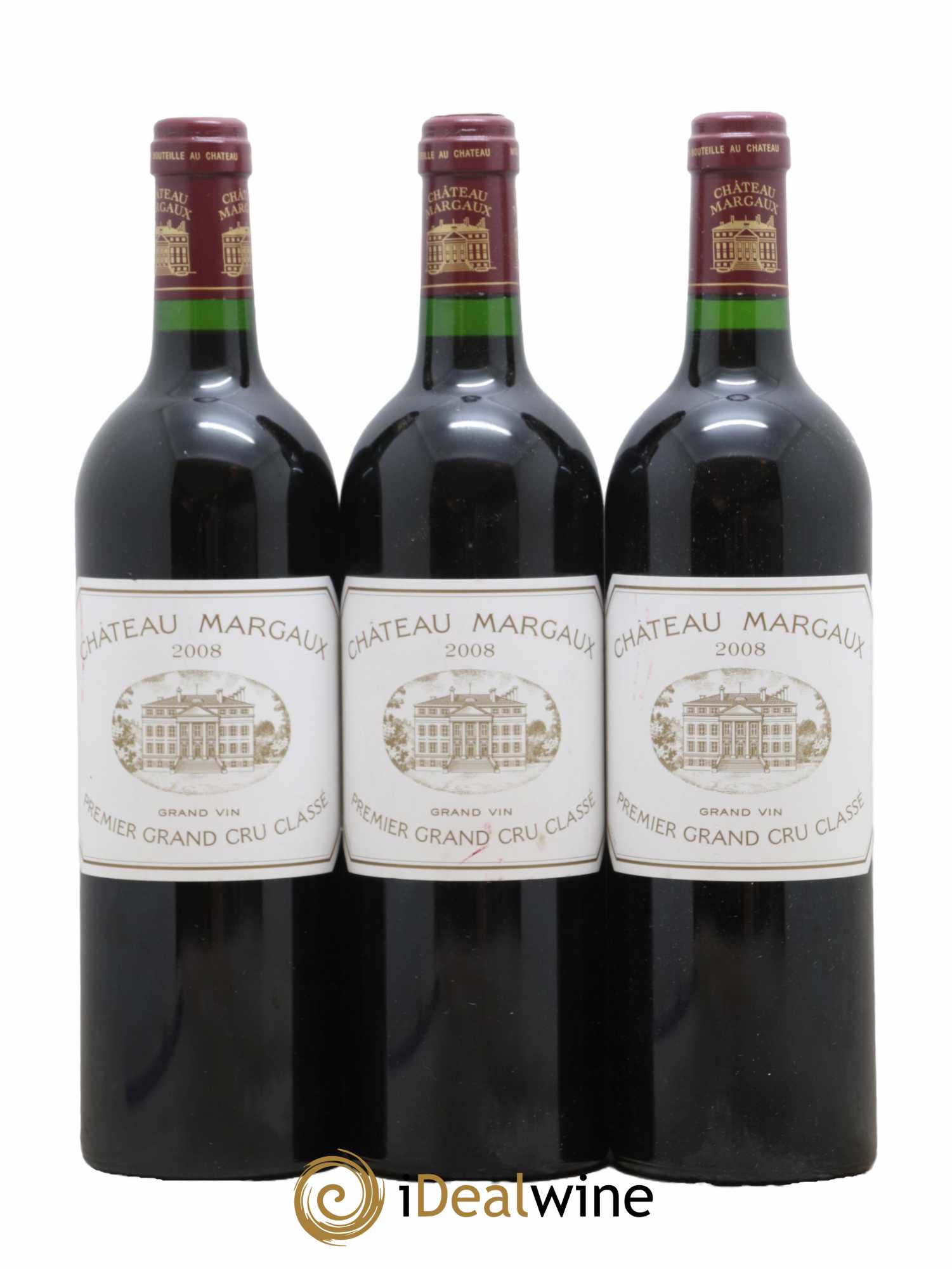 Château Margaux 1er Grand Cru Classé 2008 - Lot de 3 bouteilles - 0