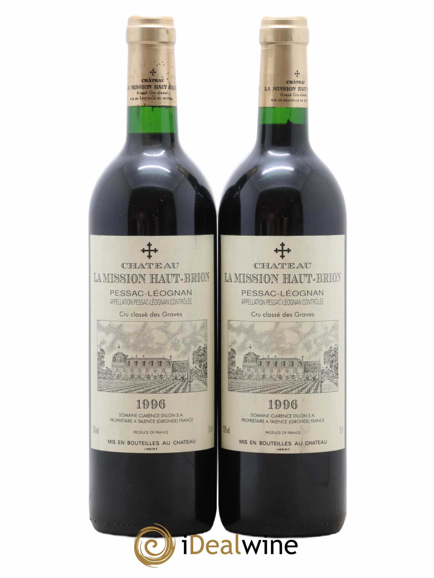 Château la Mission Haut-Brion Cru Classé de Graves 1996 - Lot de 2 bouteilles - 0