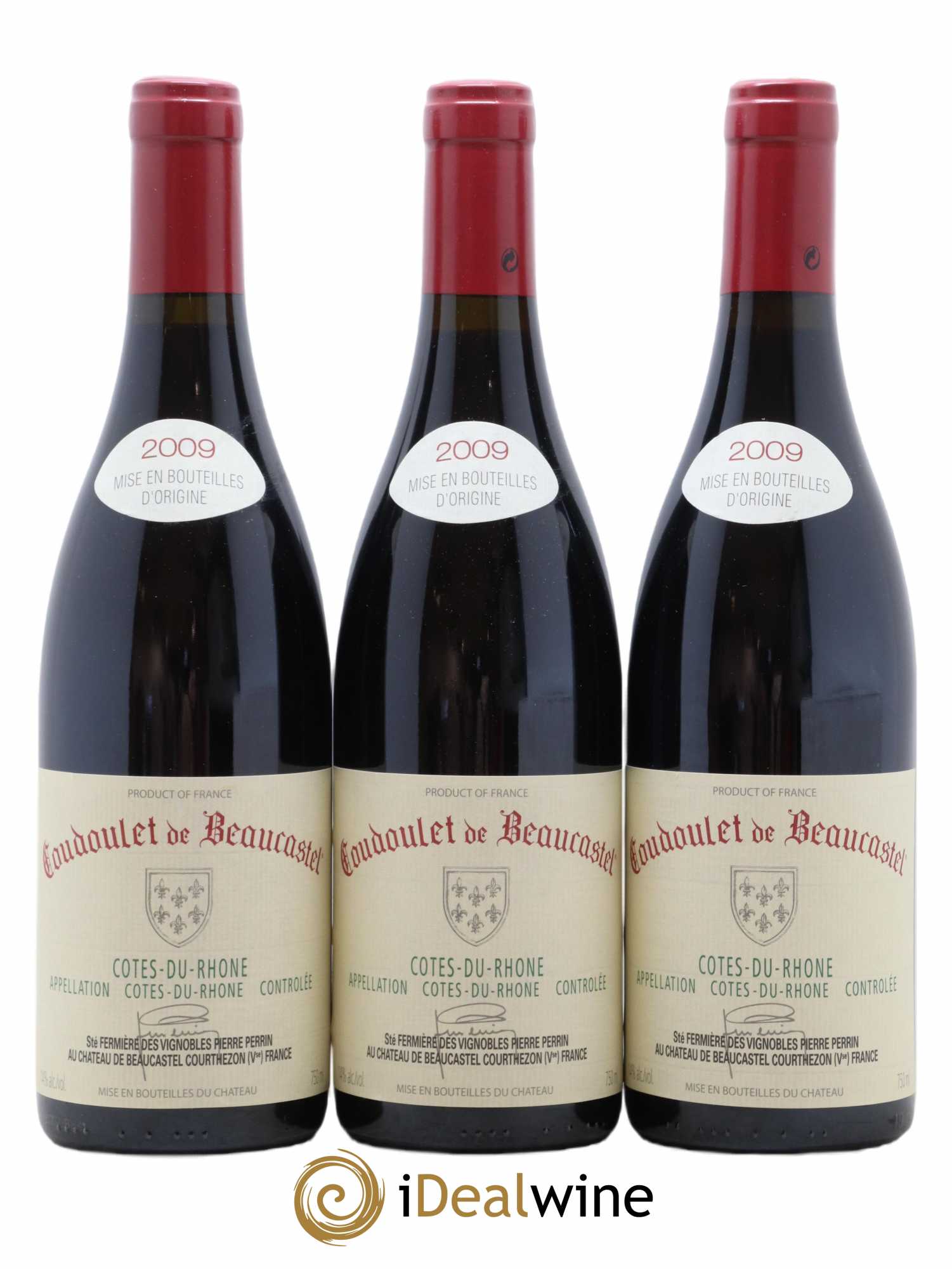 Côtes-du-Rhône Coudoulet de Beaucastel Famille Perrin 2009 - Lot de 3 bouteilles - 0