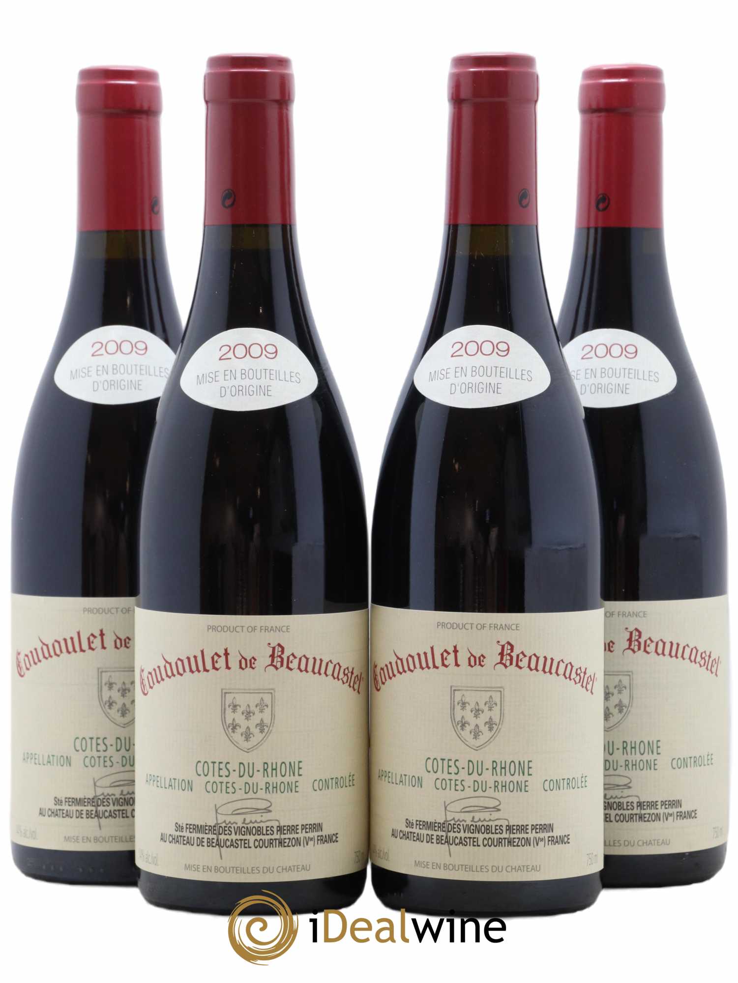Côtes-du-Rhône Coudoulet de Beaucastel Famille Perrin 2009 - Lot de 4 bouteilles - 0
